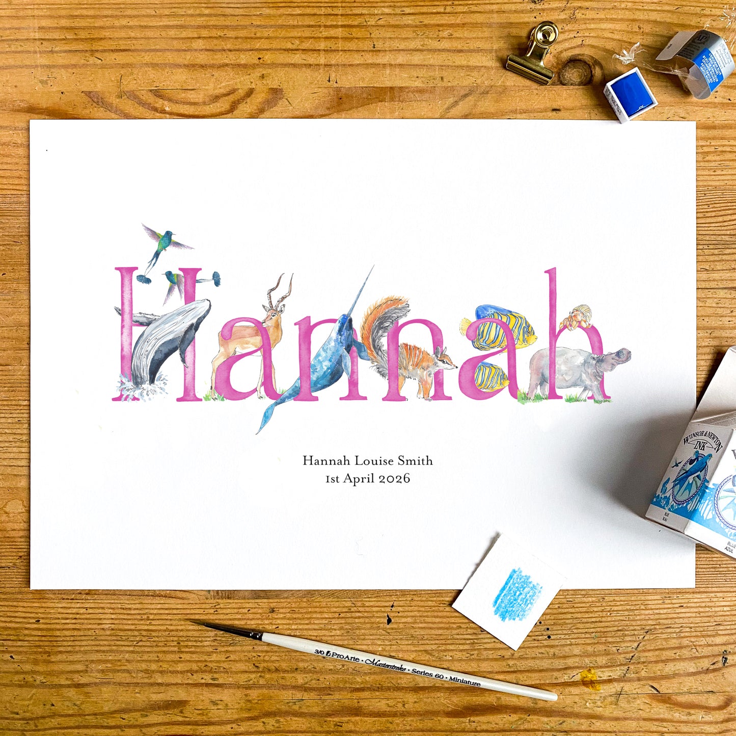 Animal Alphabet Name Print - bespoke + personalised