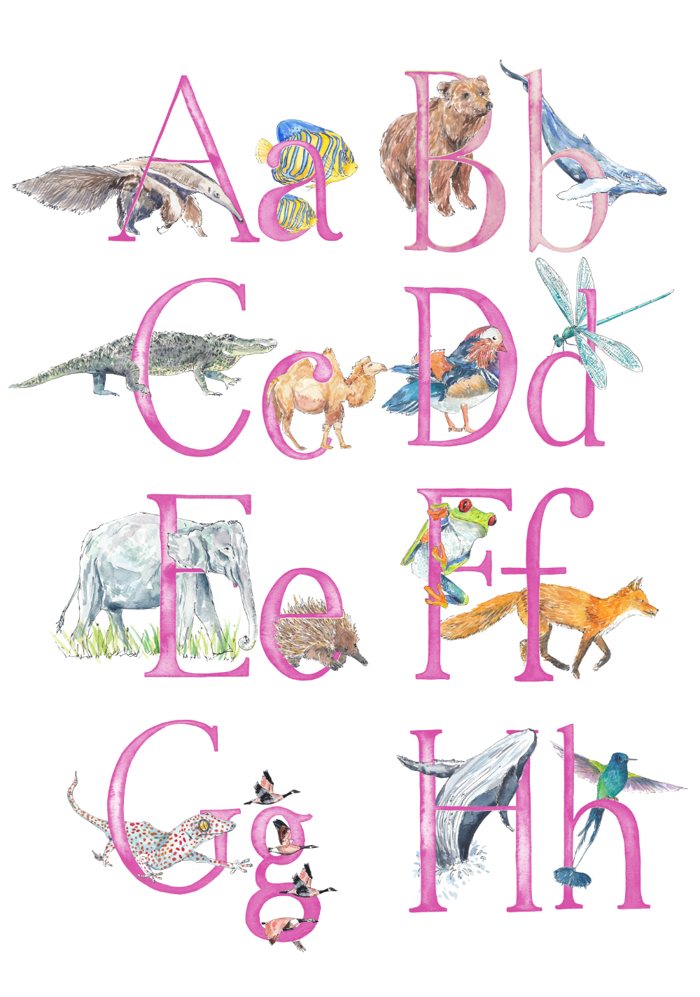 Animal Alphabet Name Print - bespoke + personalised