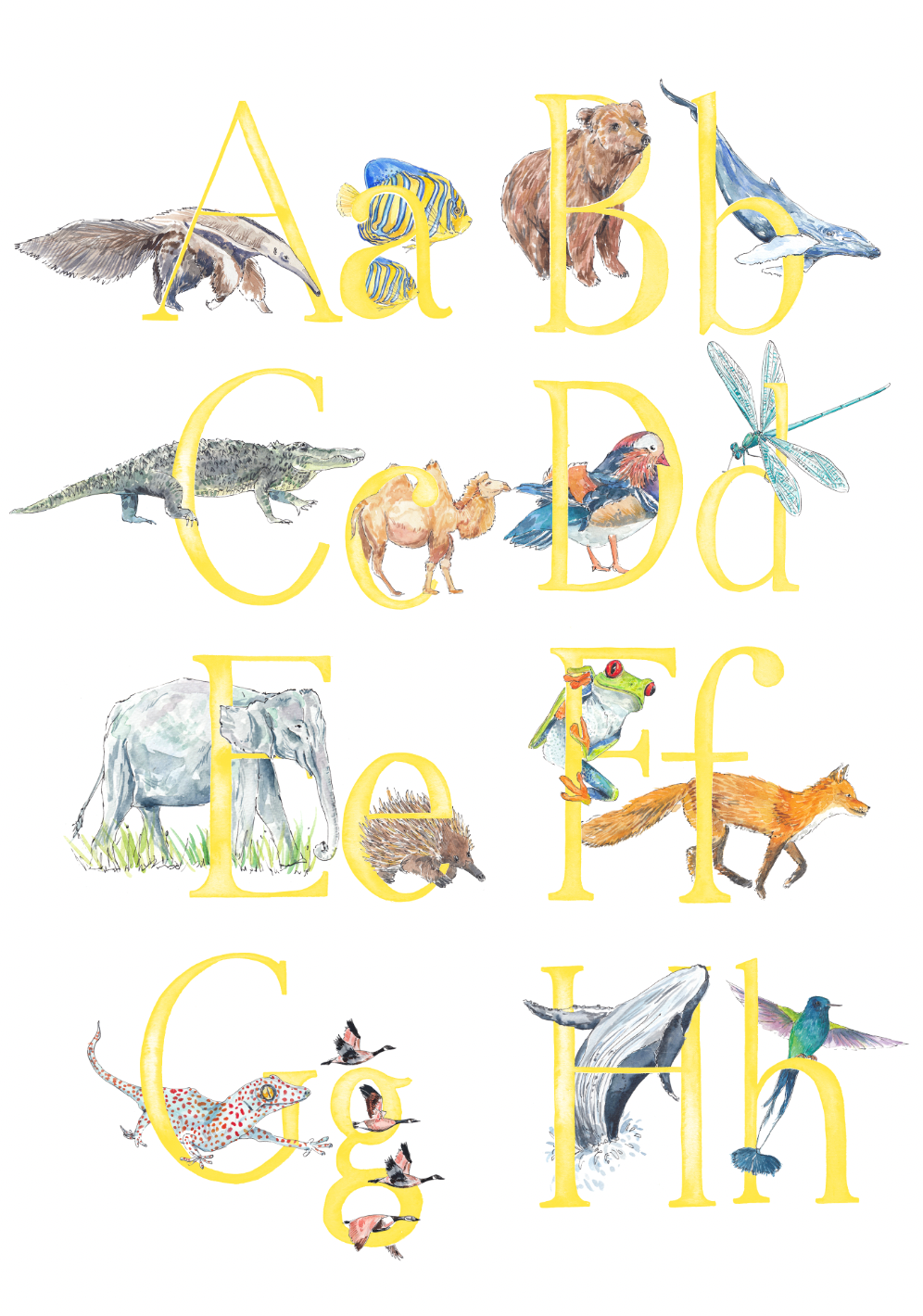 Animal Alphabet Name Print - bespoke + personalised