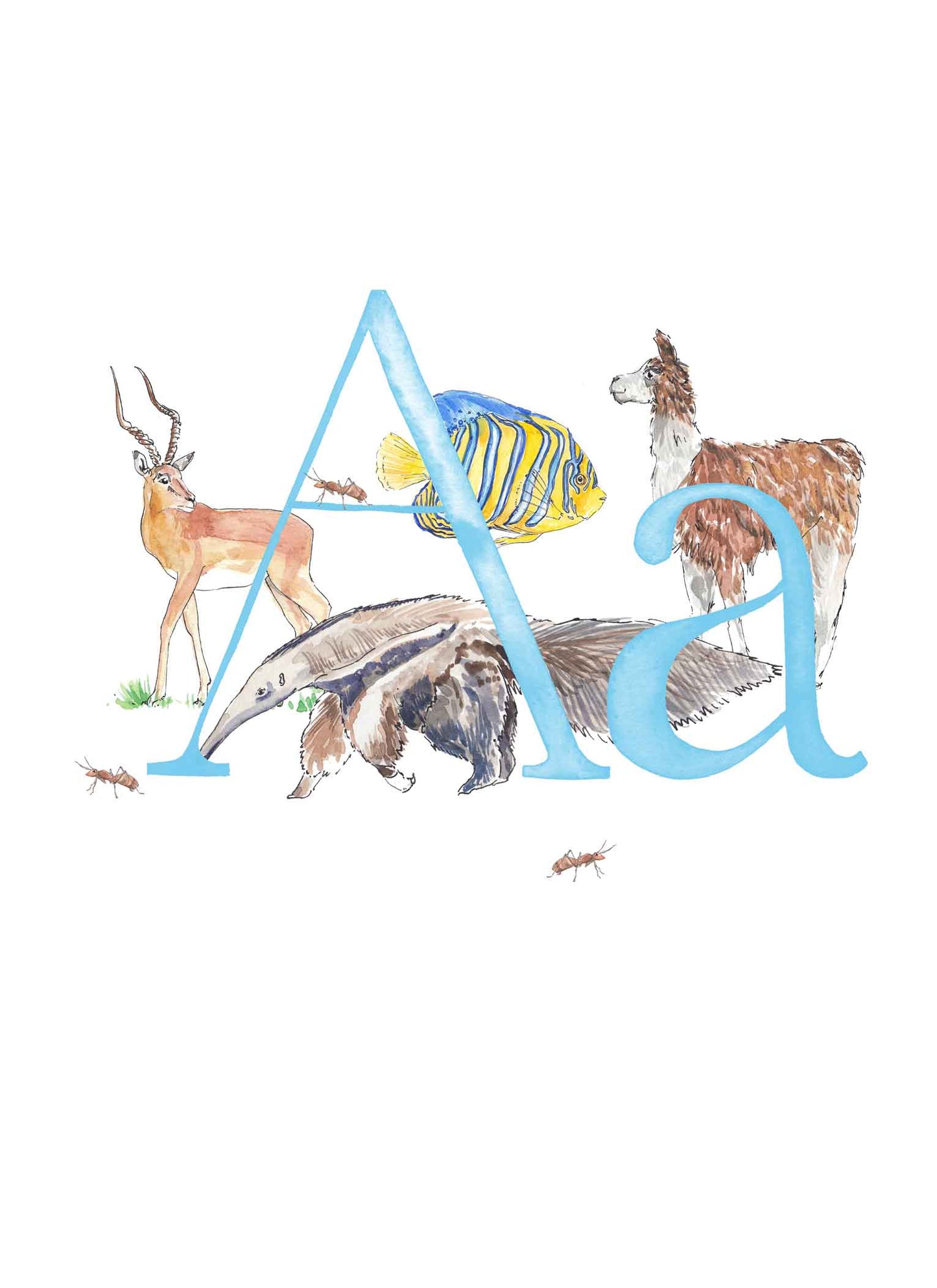 A, B, C, D - custom, personalisable letter print