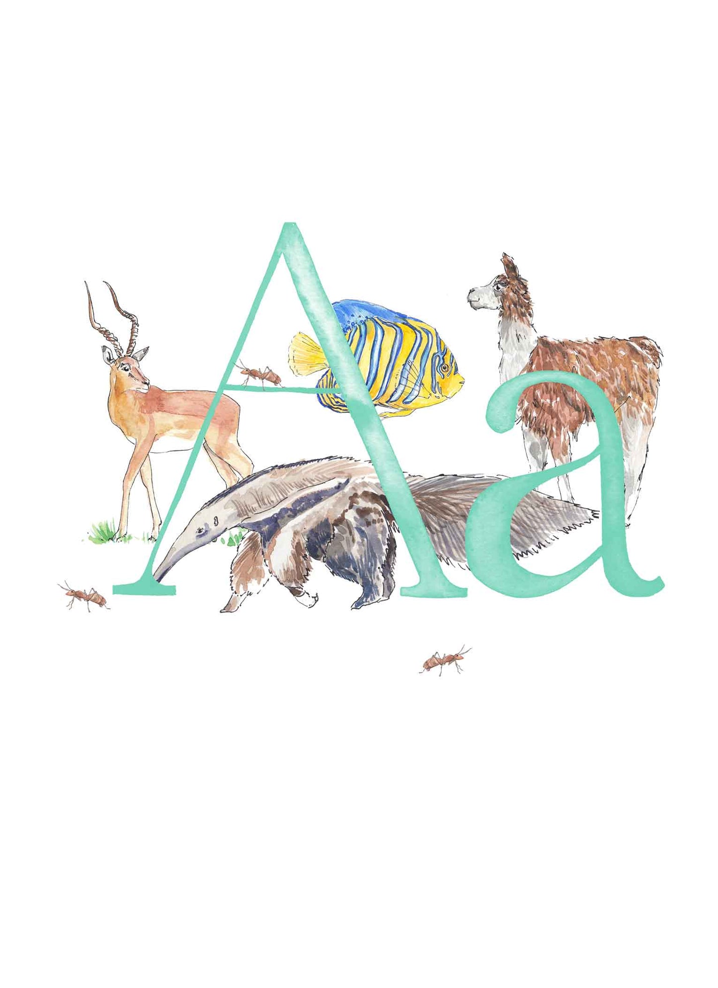 A, B, C, D - custom, personalisable letter print