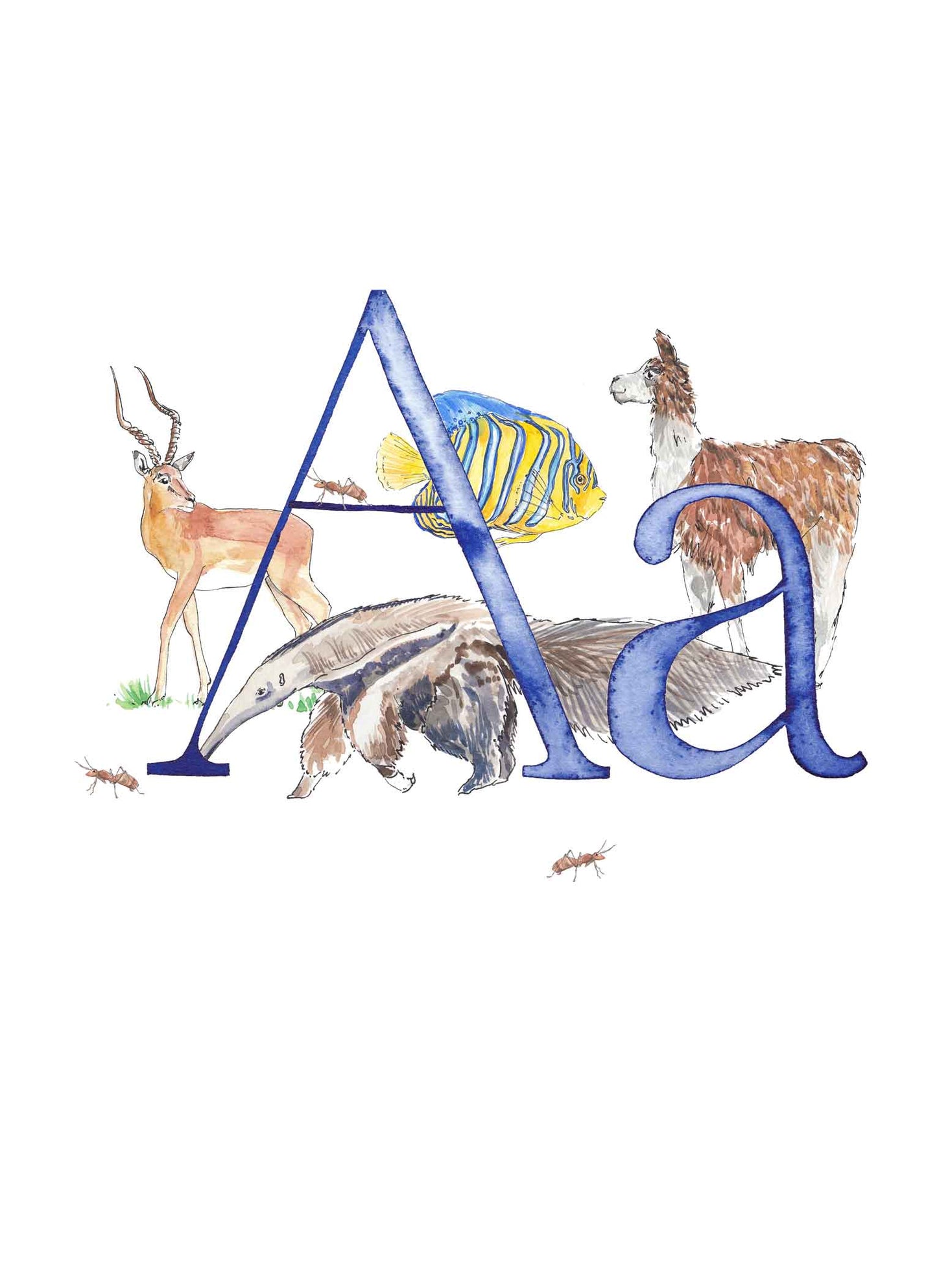 A, B, C, D - custom, personalisable letter print