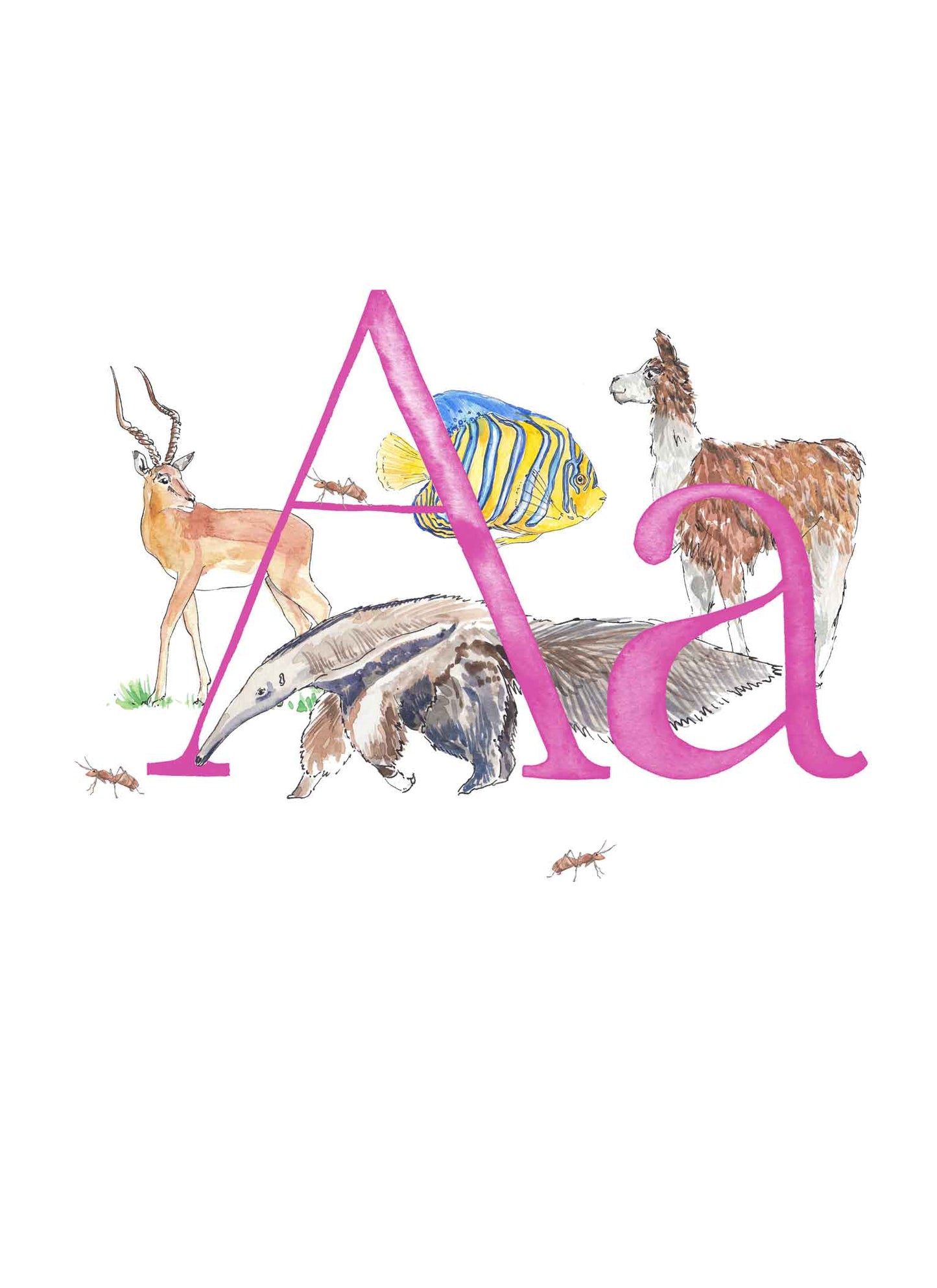 A, B, C, D - custom, personalisable letter print