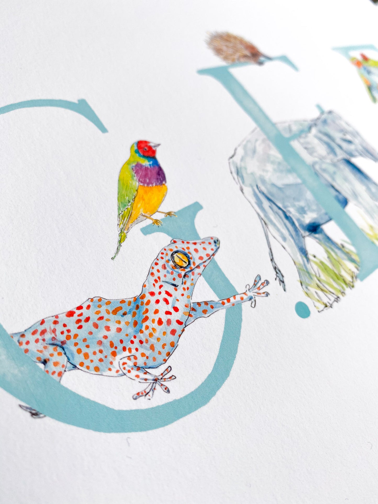Animal Alphabet Initial print - bespoke + personalised