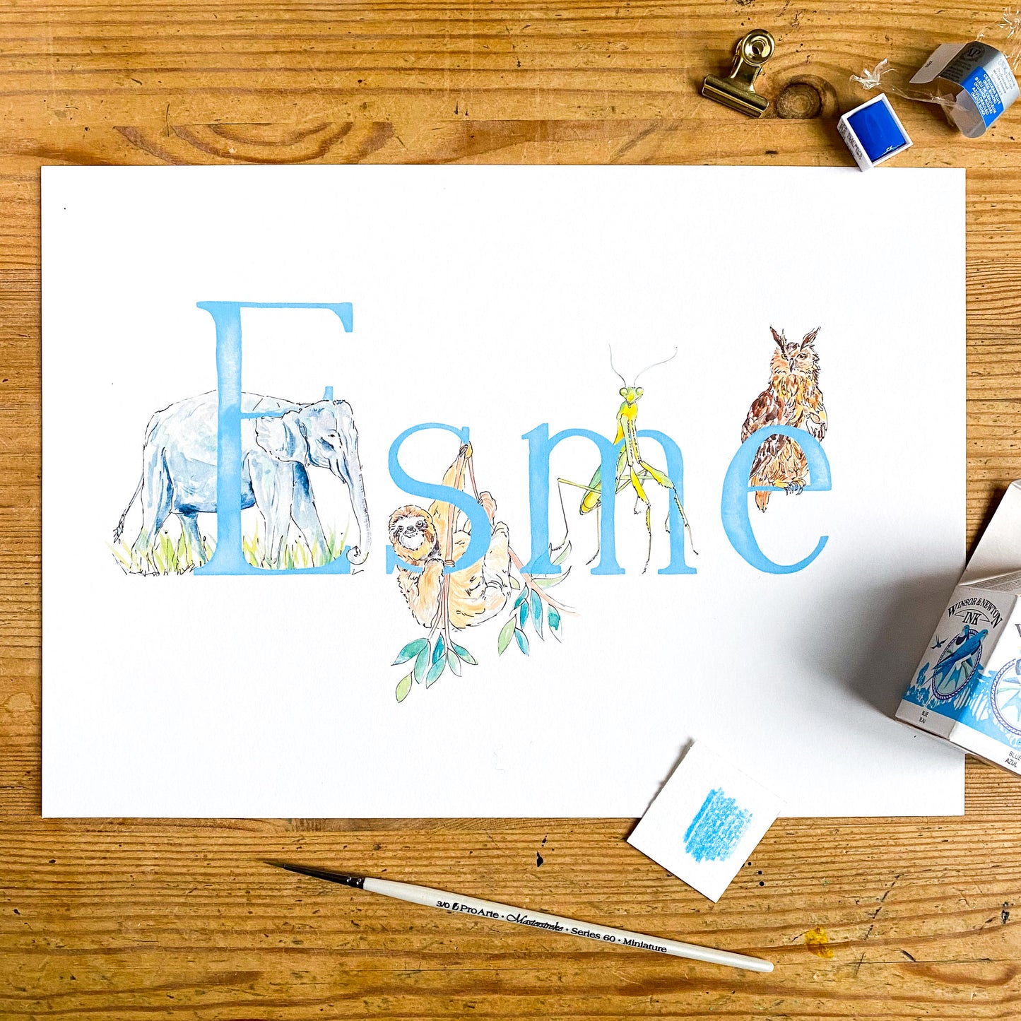 Animal Alphabet Name Print - bespoke + personalised