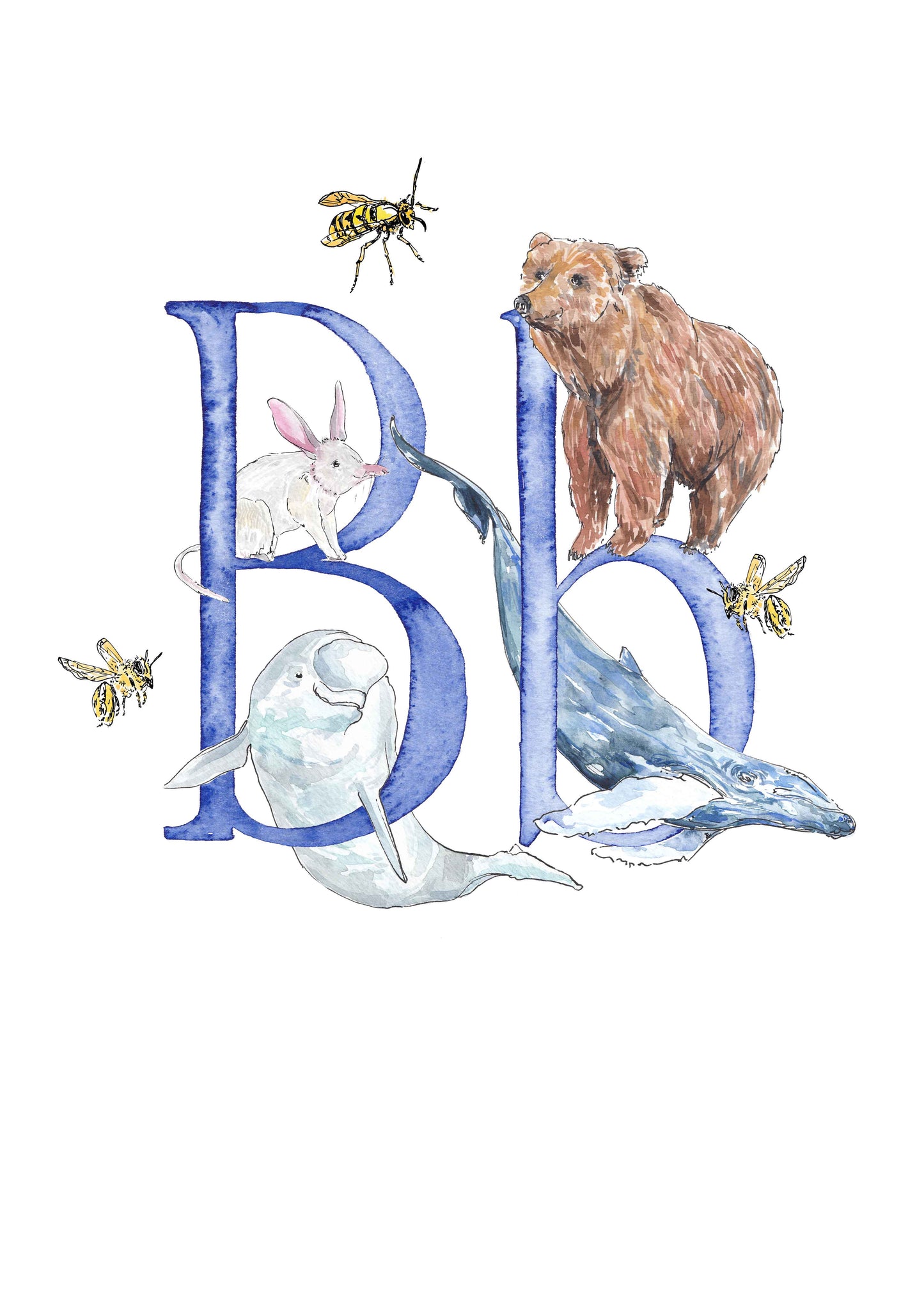 A, B, C, D - custom, personalisable letter print