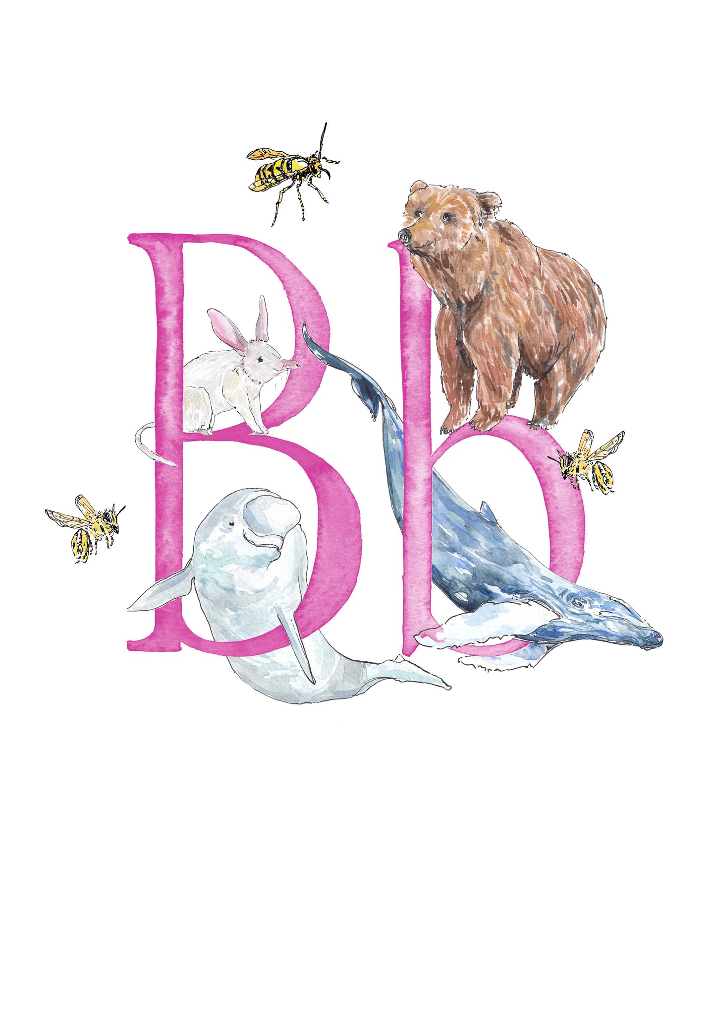 A, B, C, D - custom, personalisable letter print
