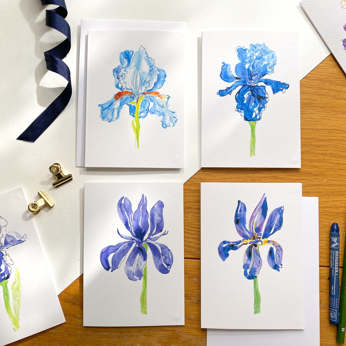 'A Bunch of Irises' set of 5 or 9
