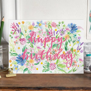 Happy Birthday - wildflower greetings card