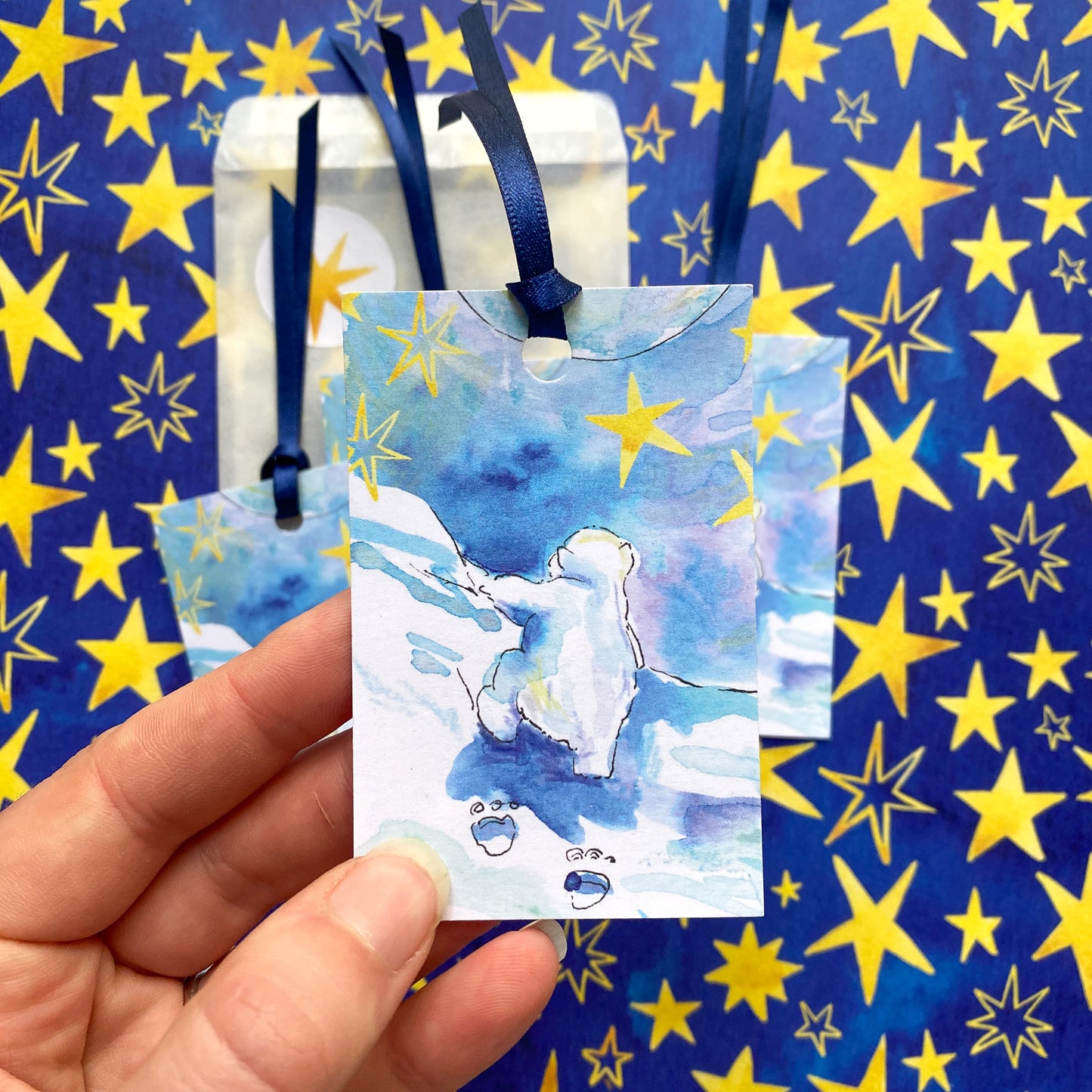 Striding Home - set of 4 gift tags