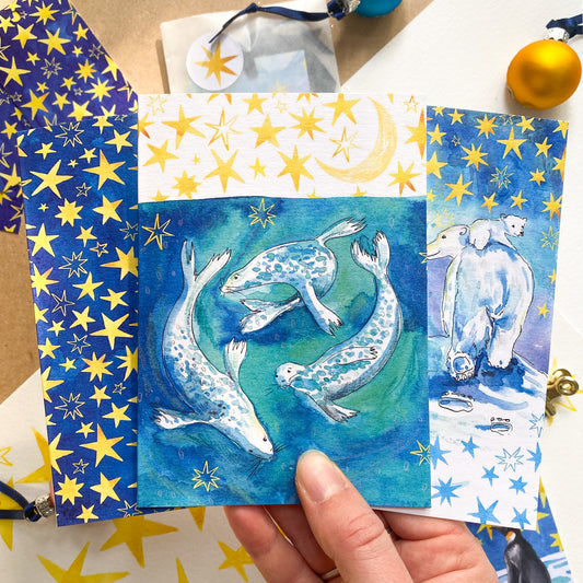 Seals a’ Swimming Christmas Card