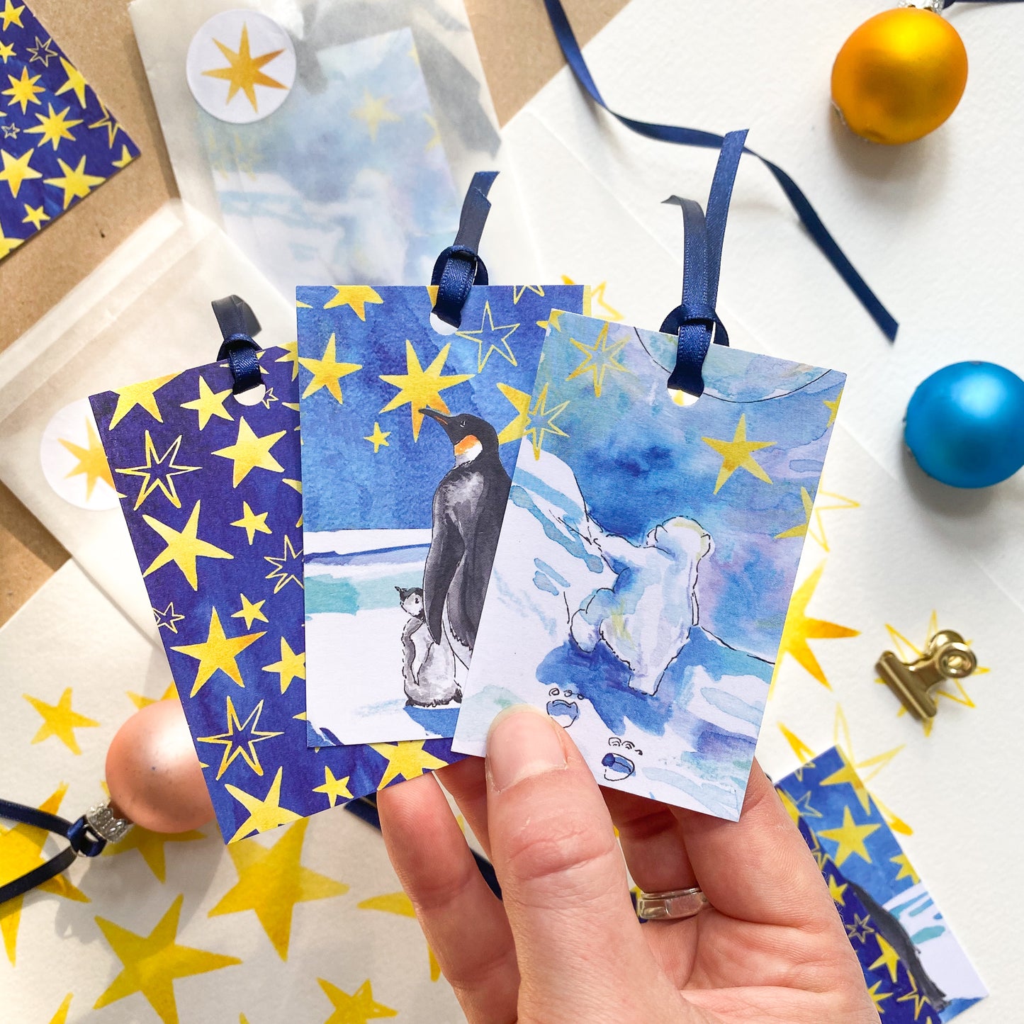 Striding Home - set of 4 gift tags
