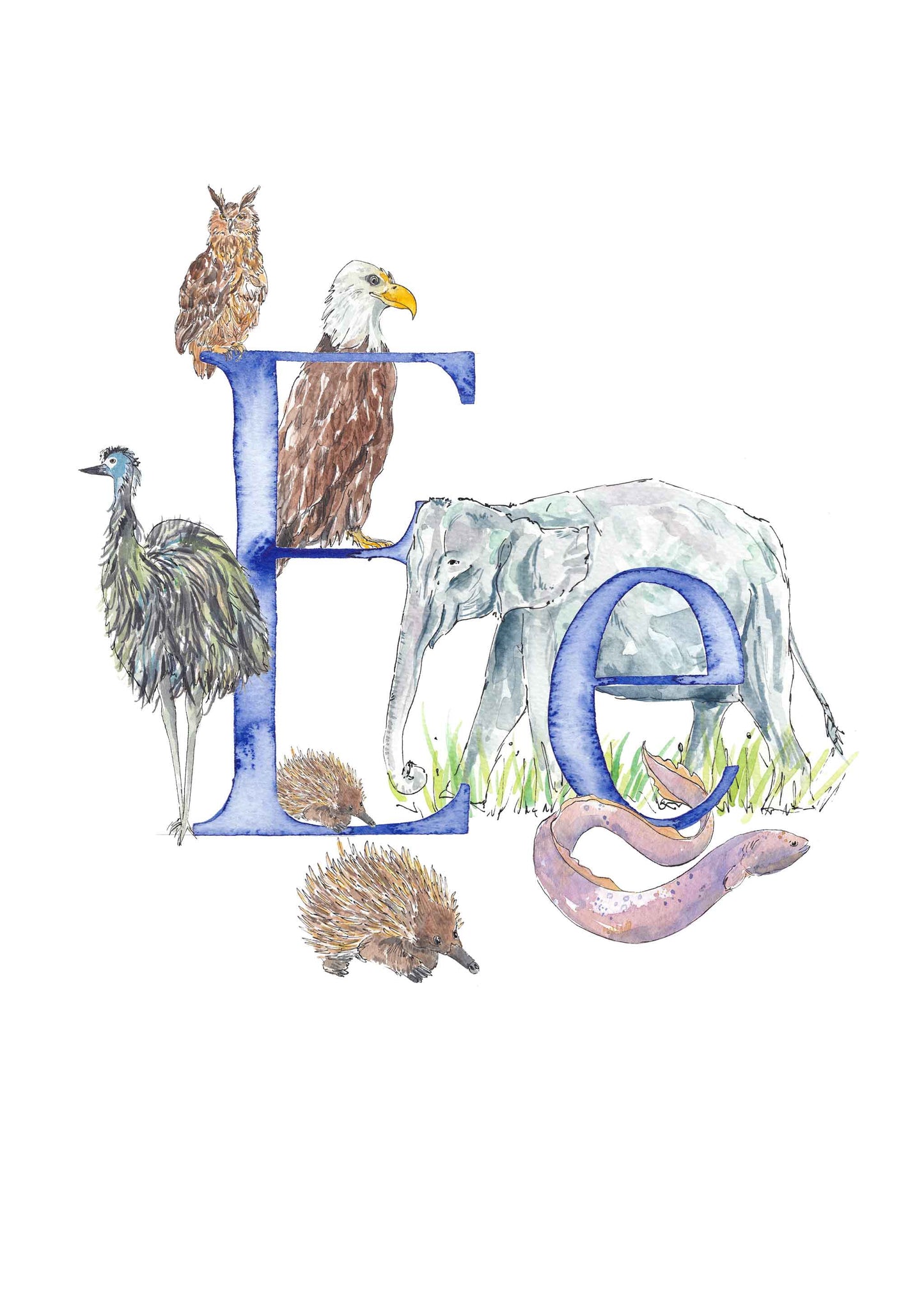E, F, G, H - custom, personalisable letter print