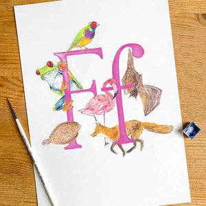 E, F, G, H - custom, personalisable letter print