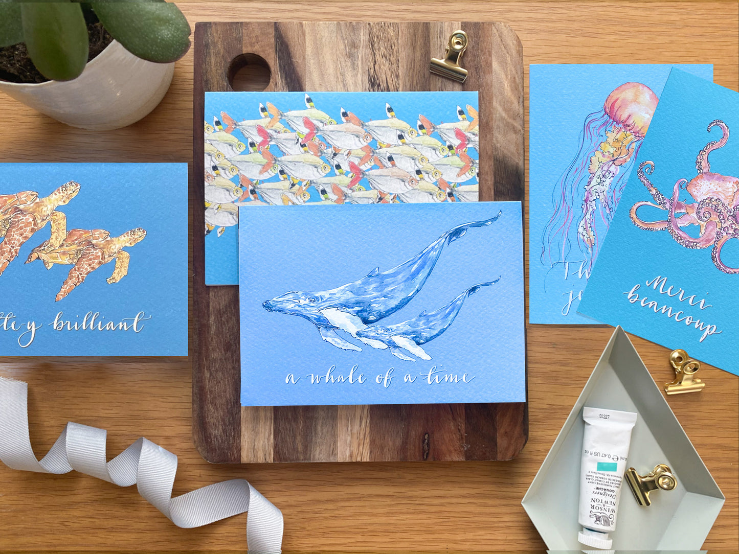 A whale of a time - blue whale card