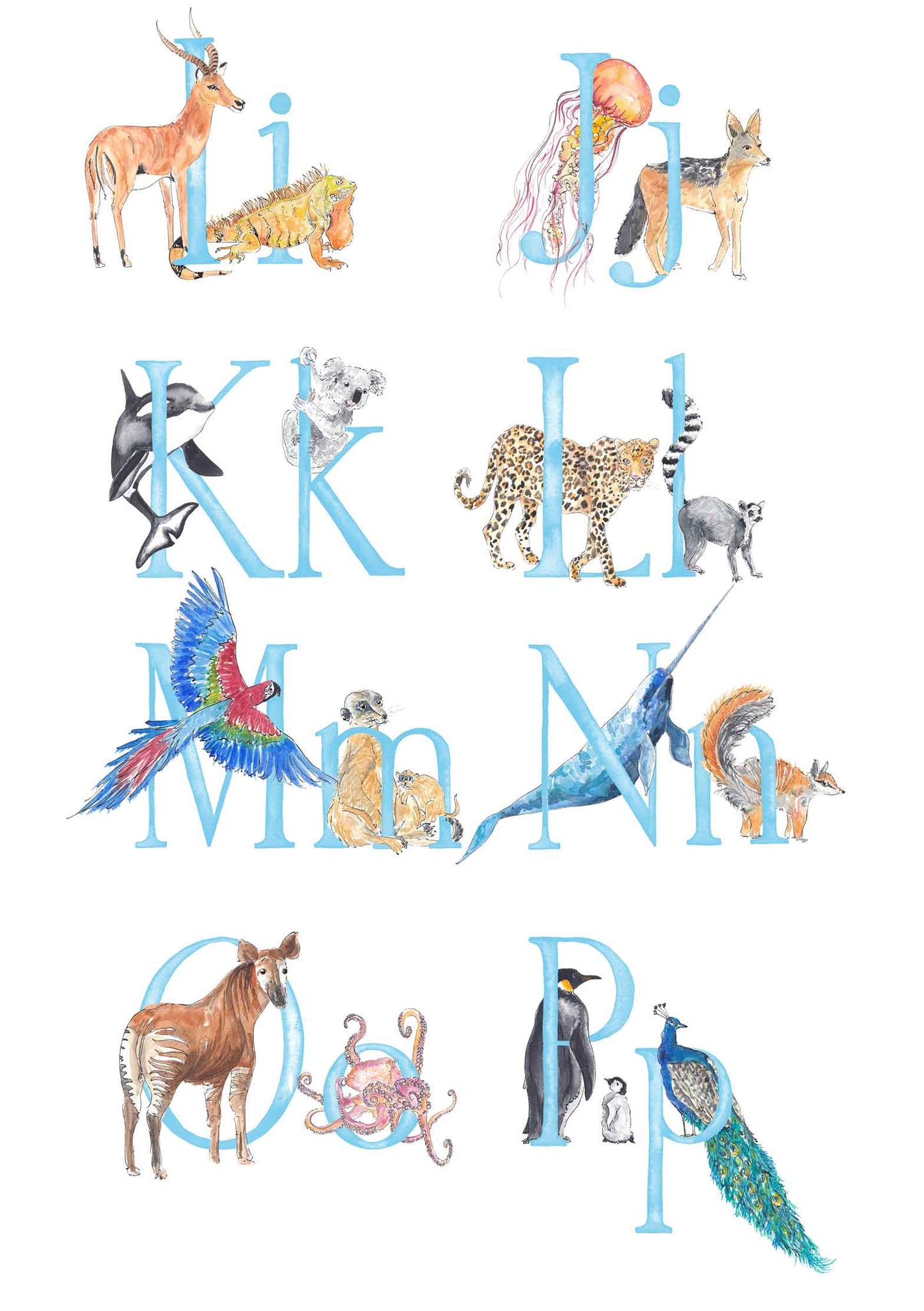 Animal Alphabet Name Print - bespoke + personalised