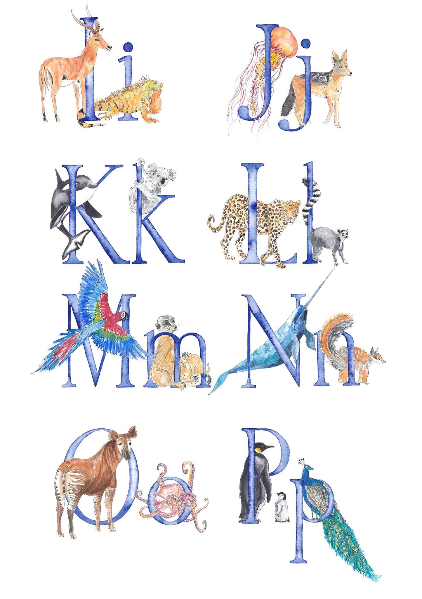 Animal Alphabet Name Print - bespoke + personalised