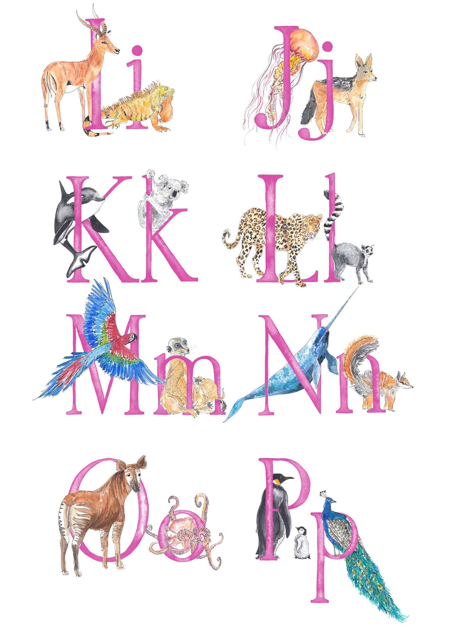 Animal Alphabet Name Print - bespoke + personalised