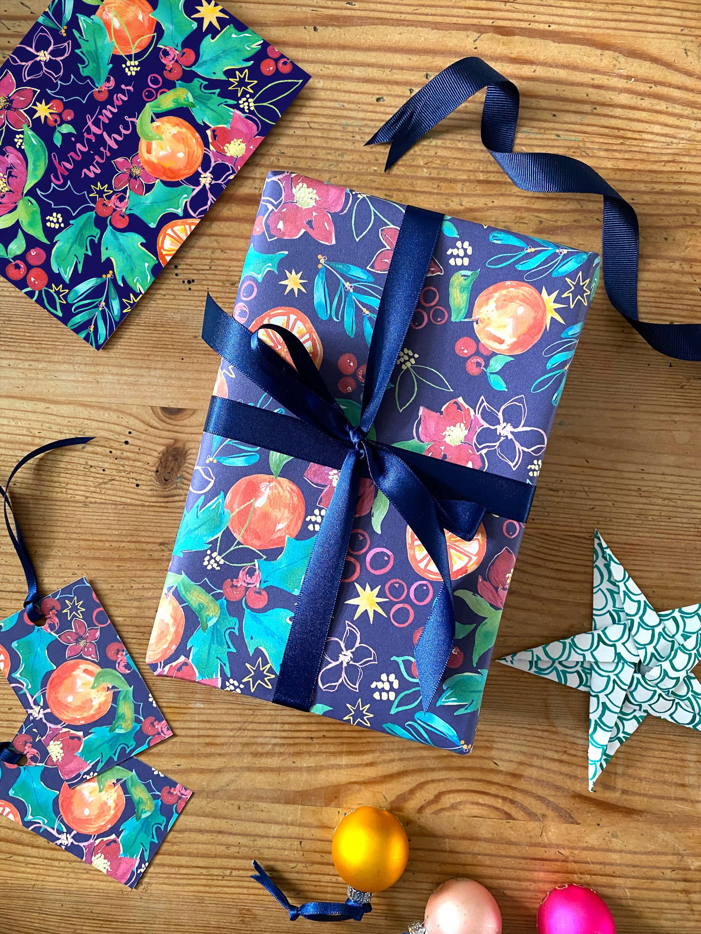 Hellebores & Holly wrapping paper
