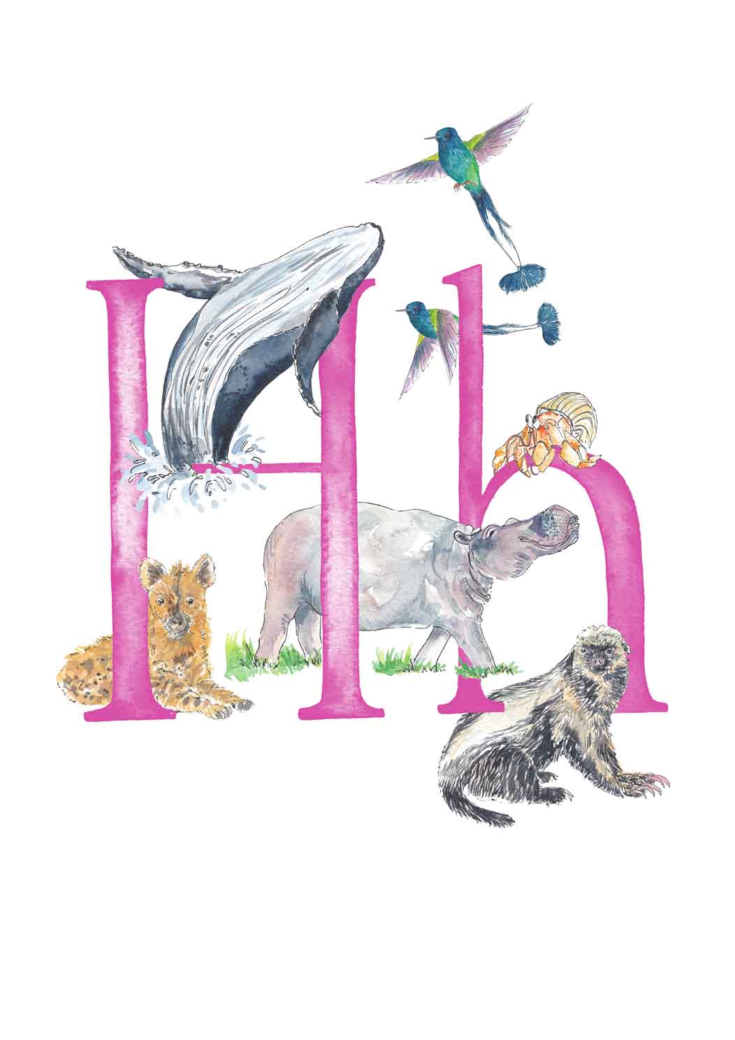 E, F, G, H - custom, personalisable letter print