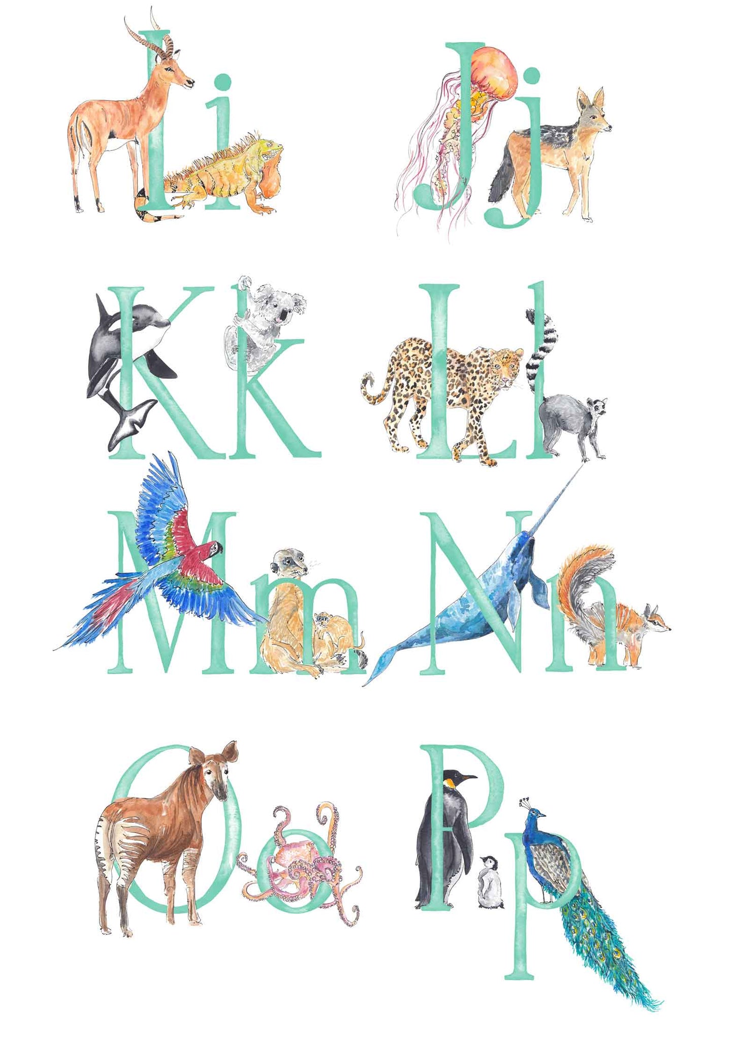 Animal Alphabet Name Print - bespoke + personalised