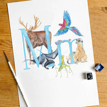 Load image into Gallery viewer, M, N, O, P - custom, personalisable letter print