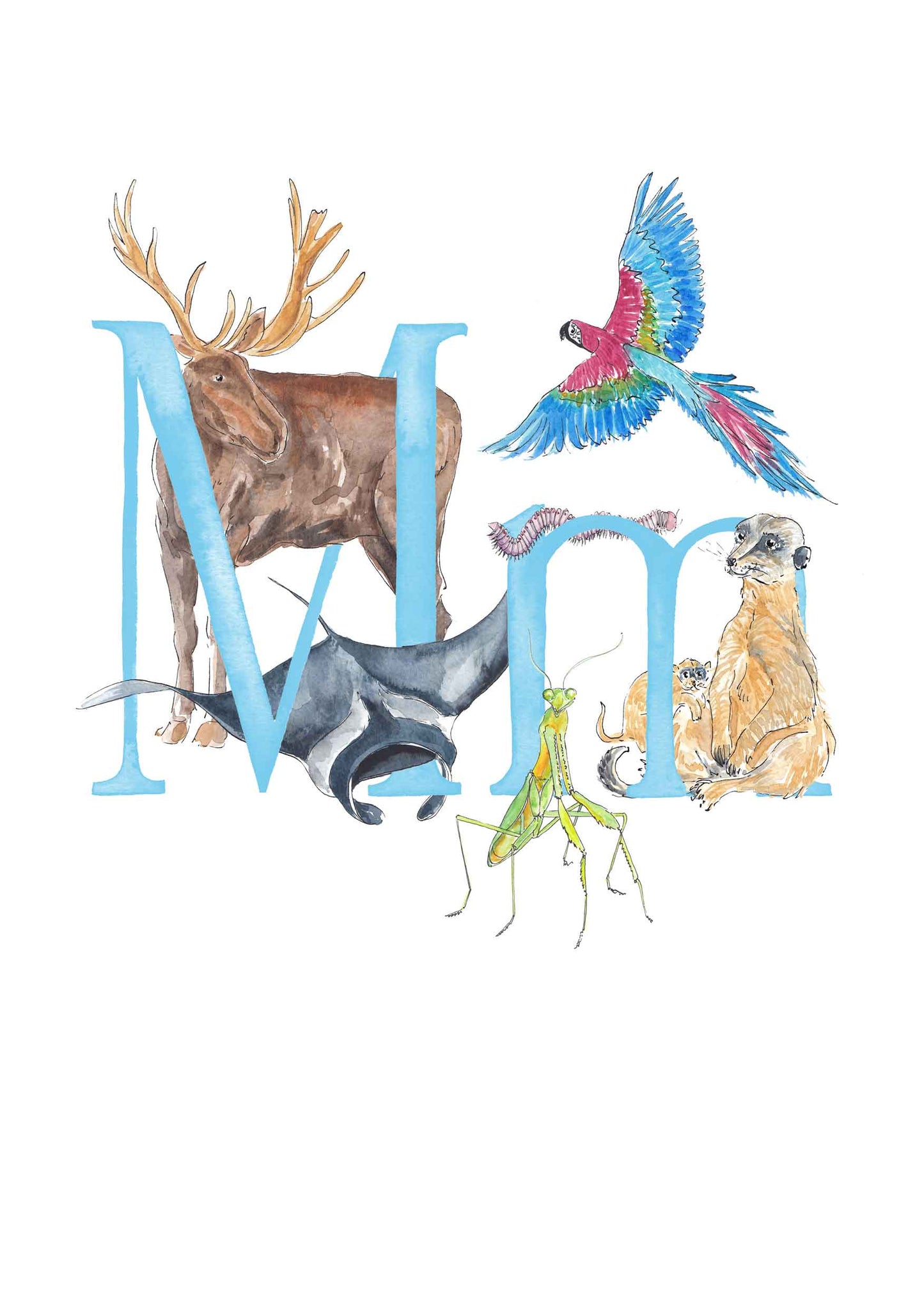 M, N, O, P - custom, personalisable letter print