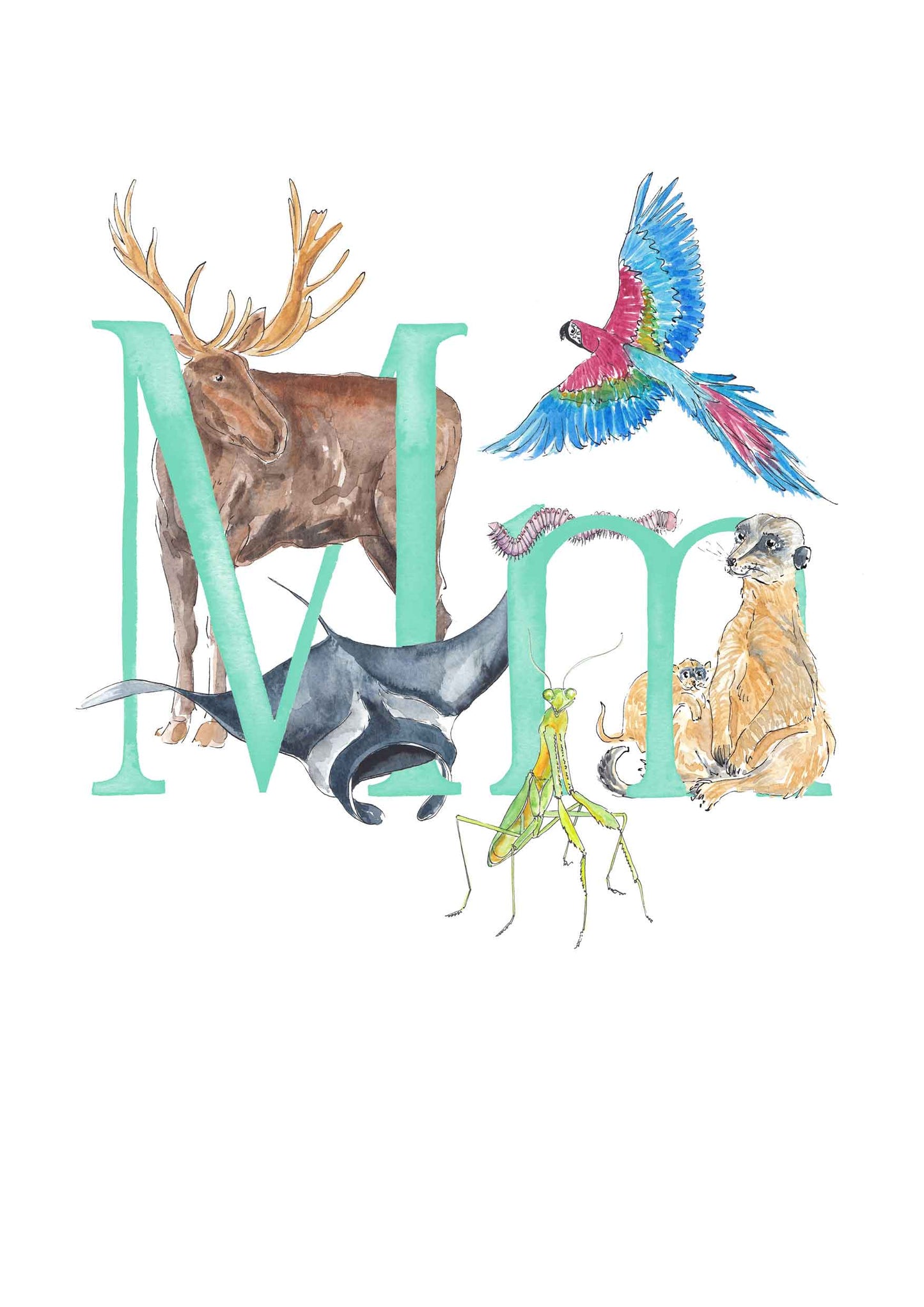 M, N, O, P - custom, personalisable letter print
