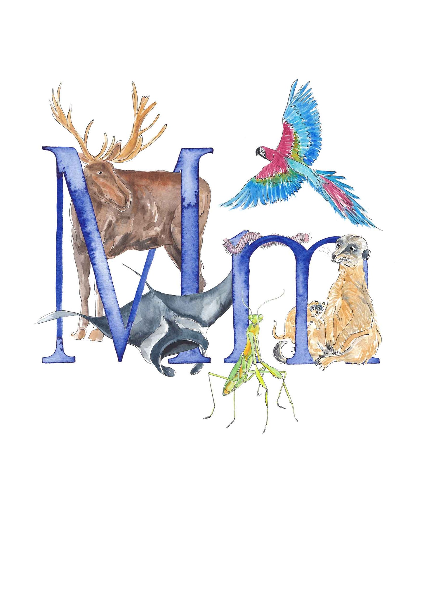 M, N, O, P - custom, personalisable letter print