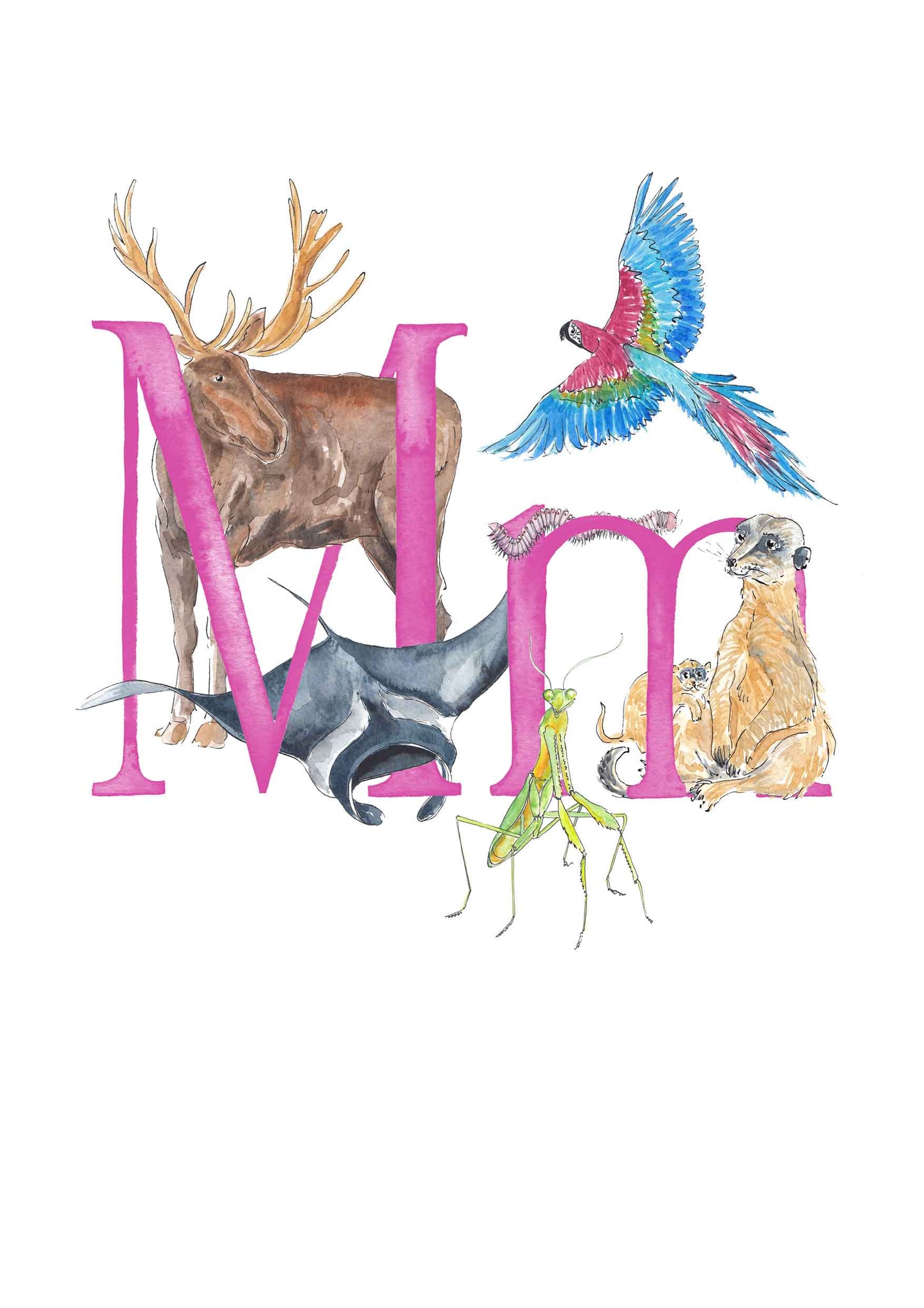 M, N, O, P - custom, personalisable letter print