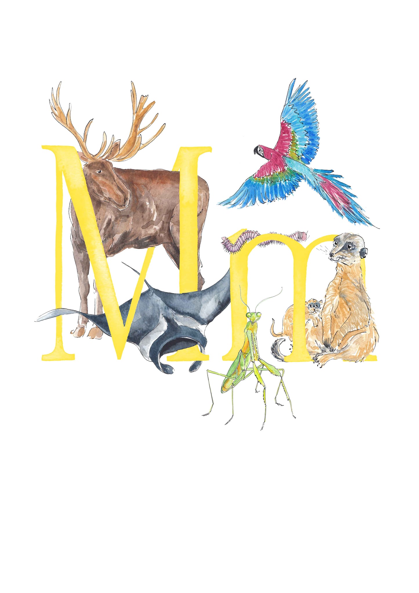 M, N, O, P - custom, personalisable letter print