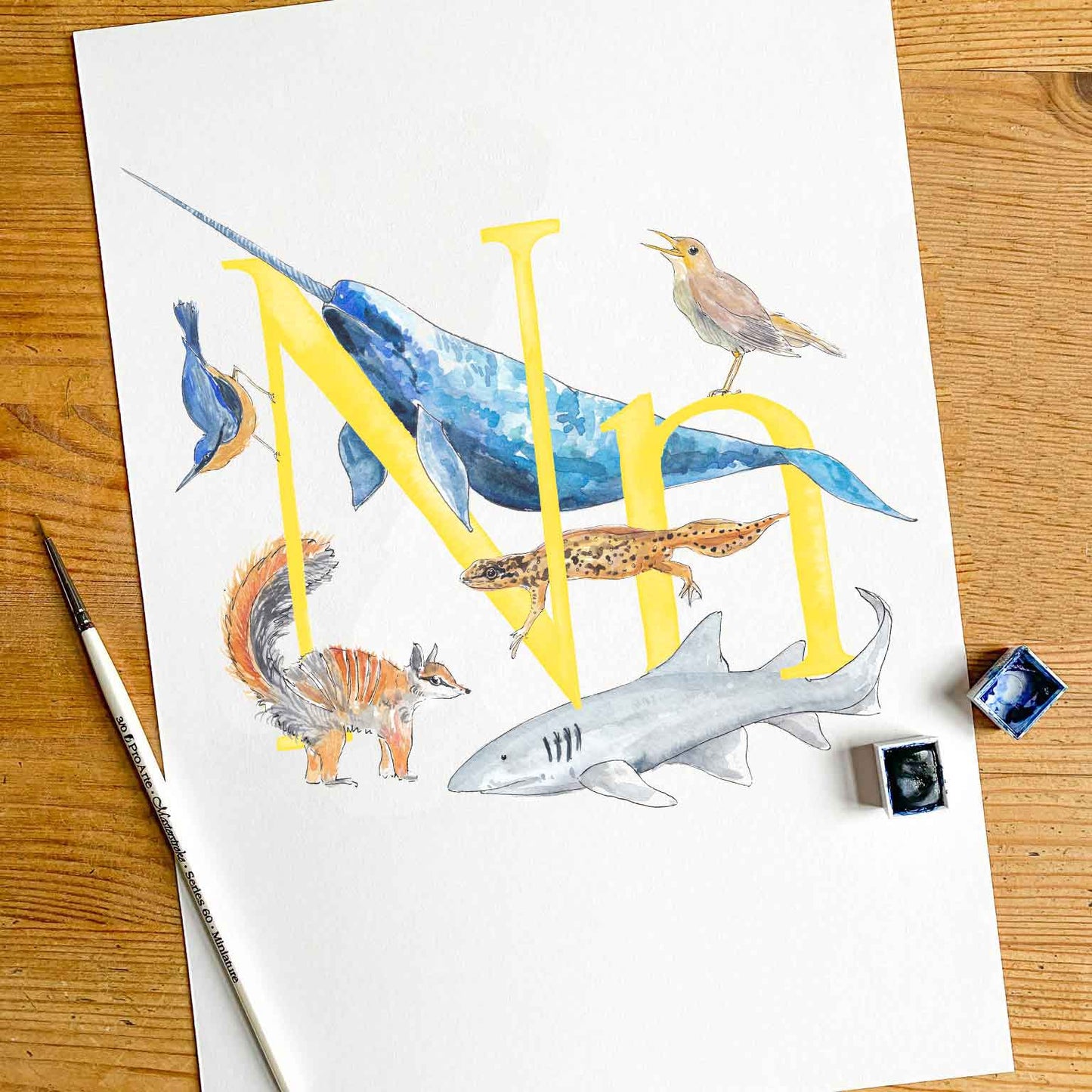 M, N, O, P - custom, personalisable letter print