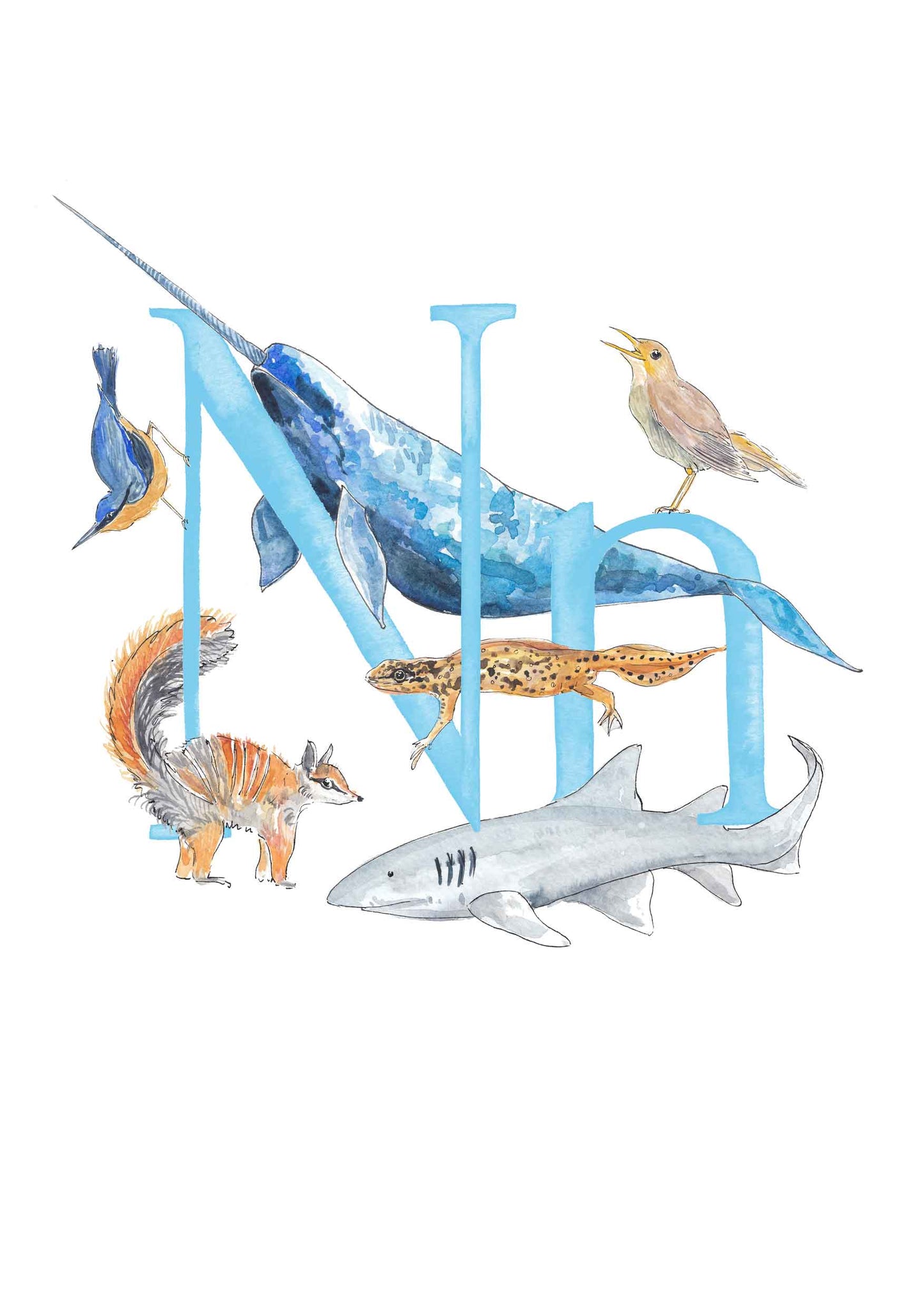 M, N, O, P - custom, personalisable letter print