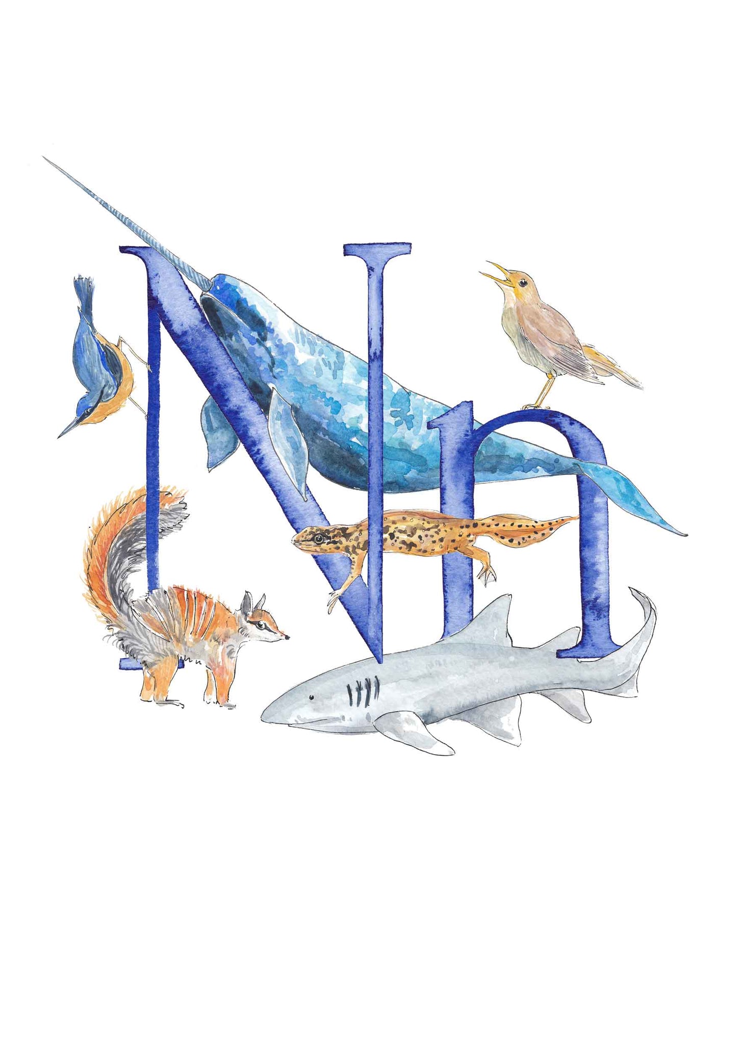 M, N, O, P - custom, personalisable letter print
