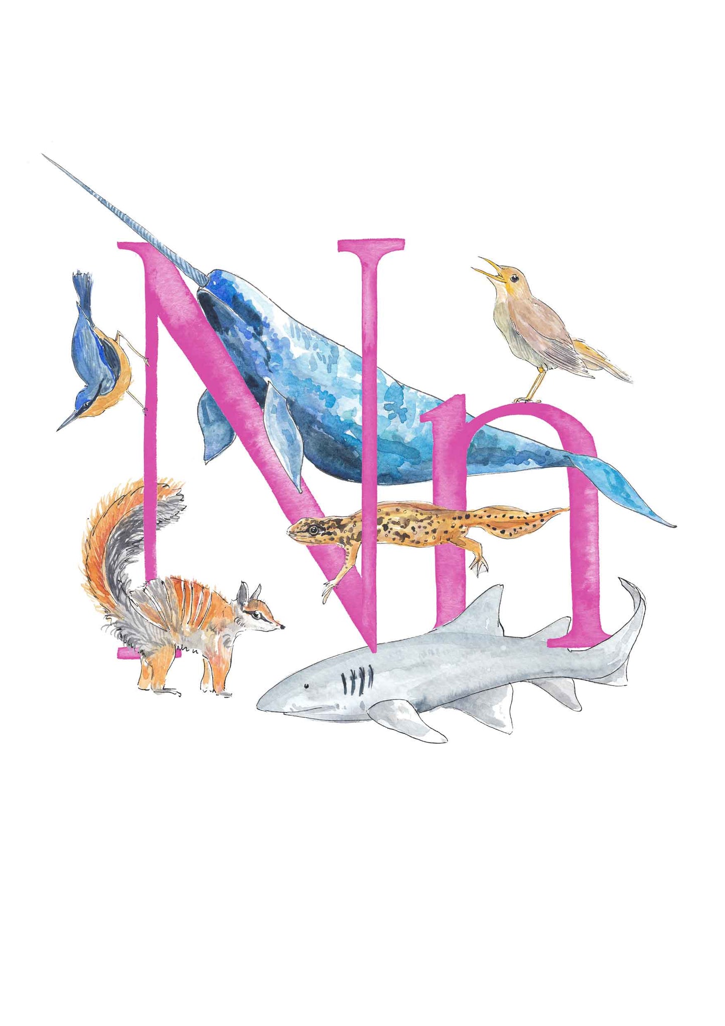 M, N, O, P - custom, personalisable letter print