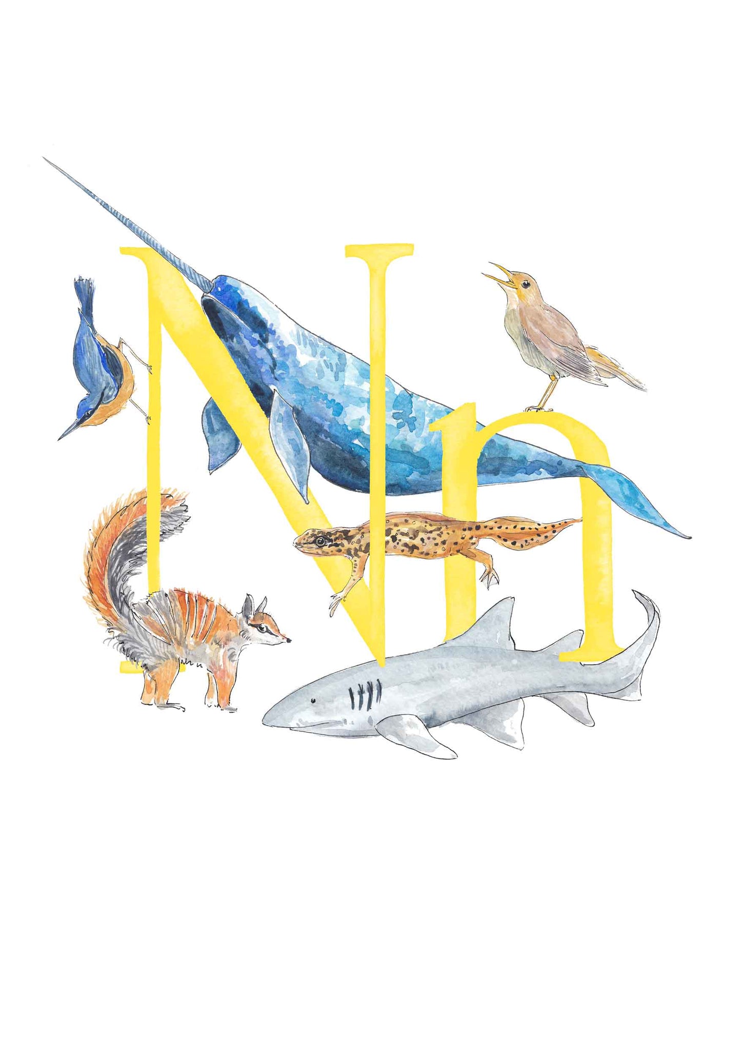M, N, O, P - custom, personalisable letter print