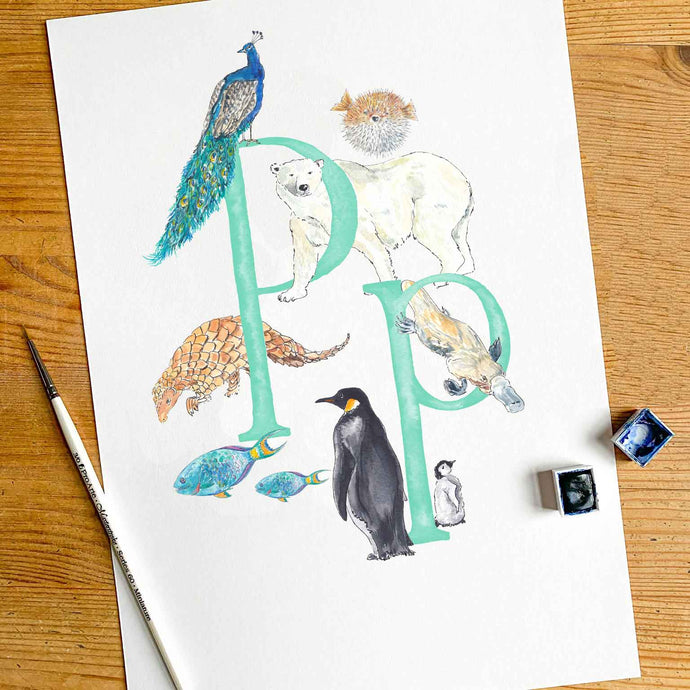 M, N, O, P - custom, personalisable letter print