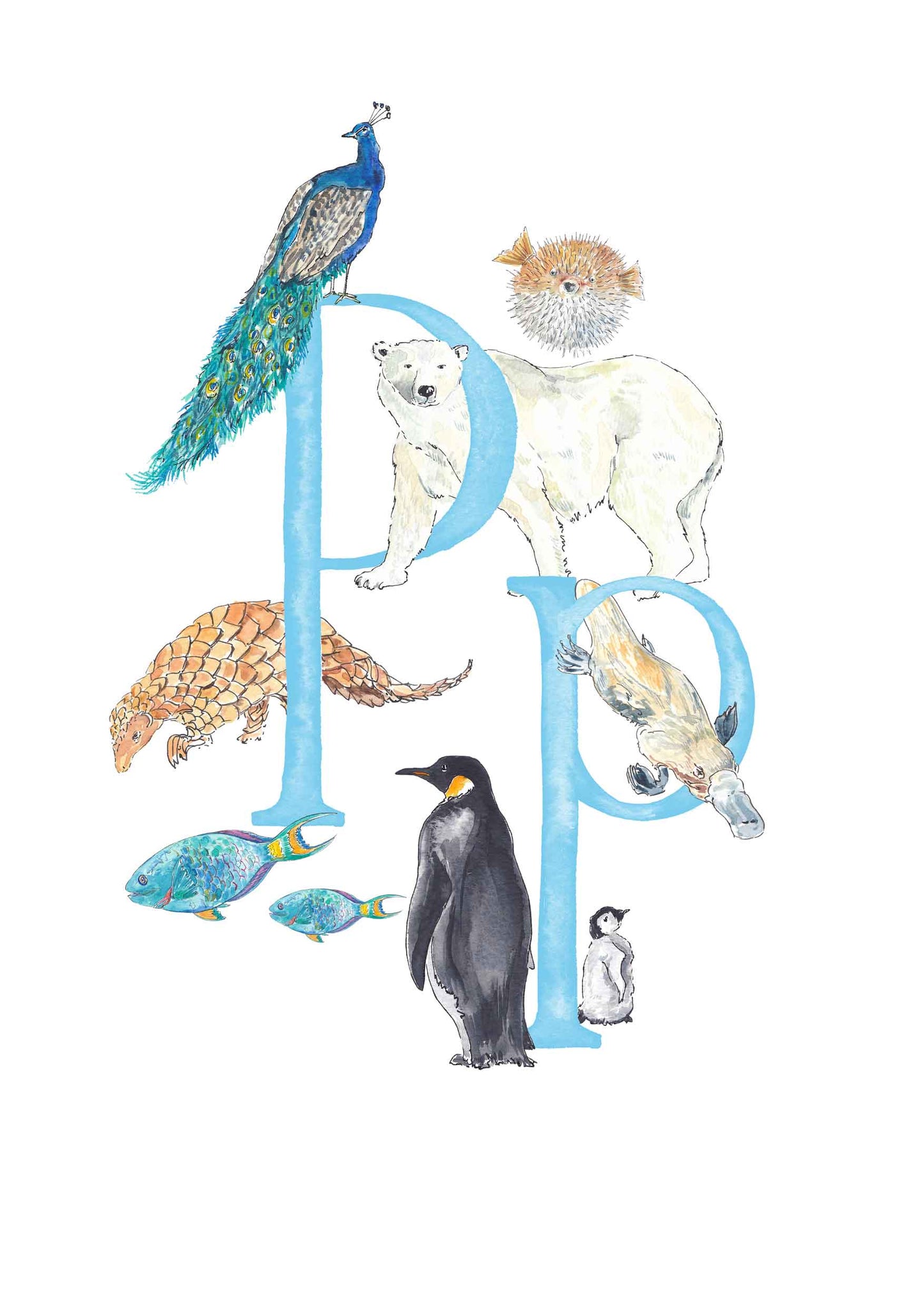 M, N, O, P - custom, personalisable letter print