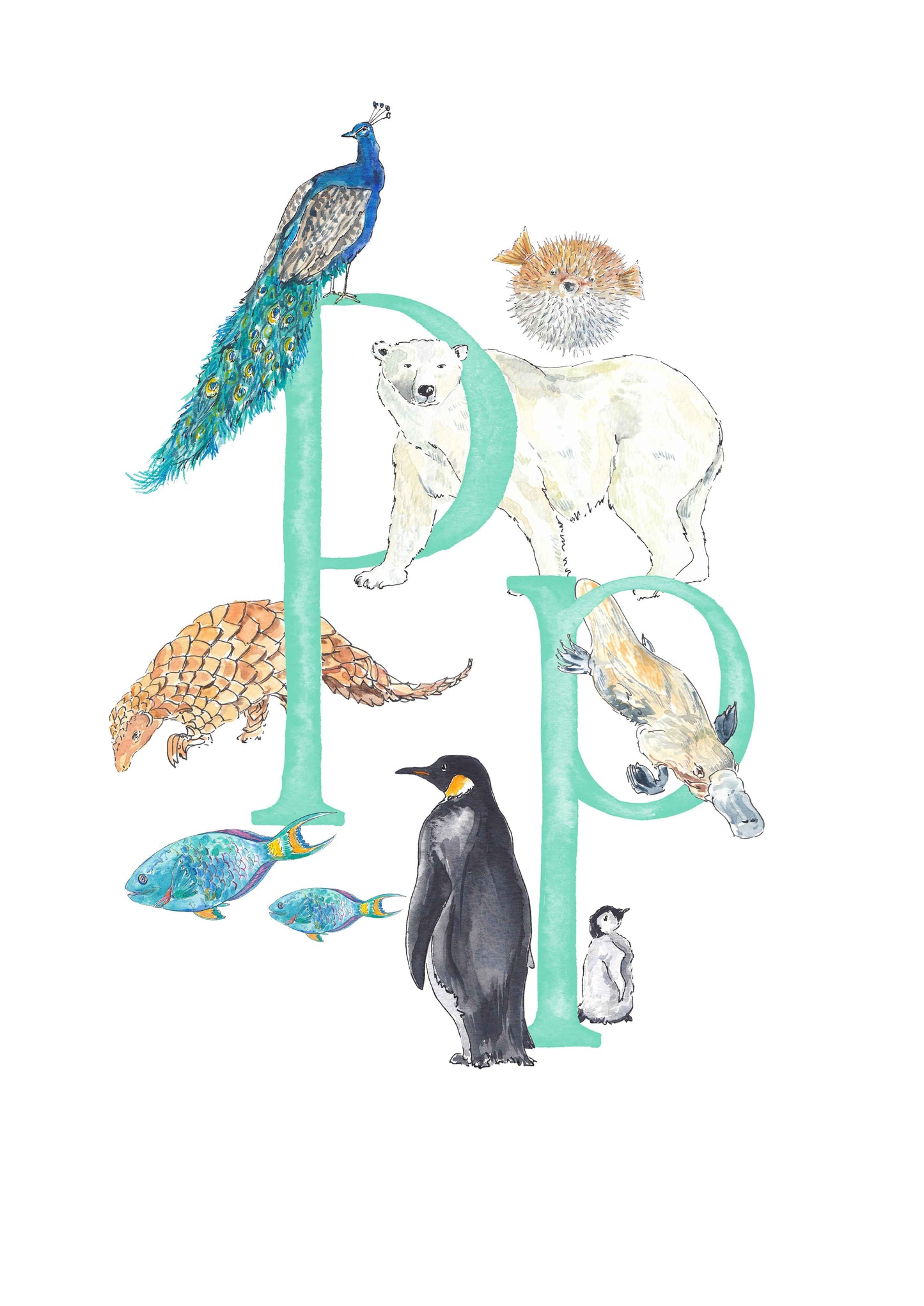 M, N, O, P - custom, personalisable letter print