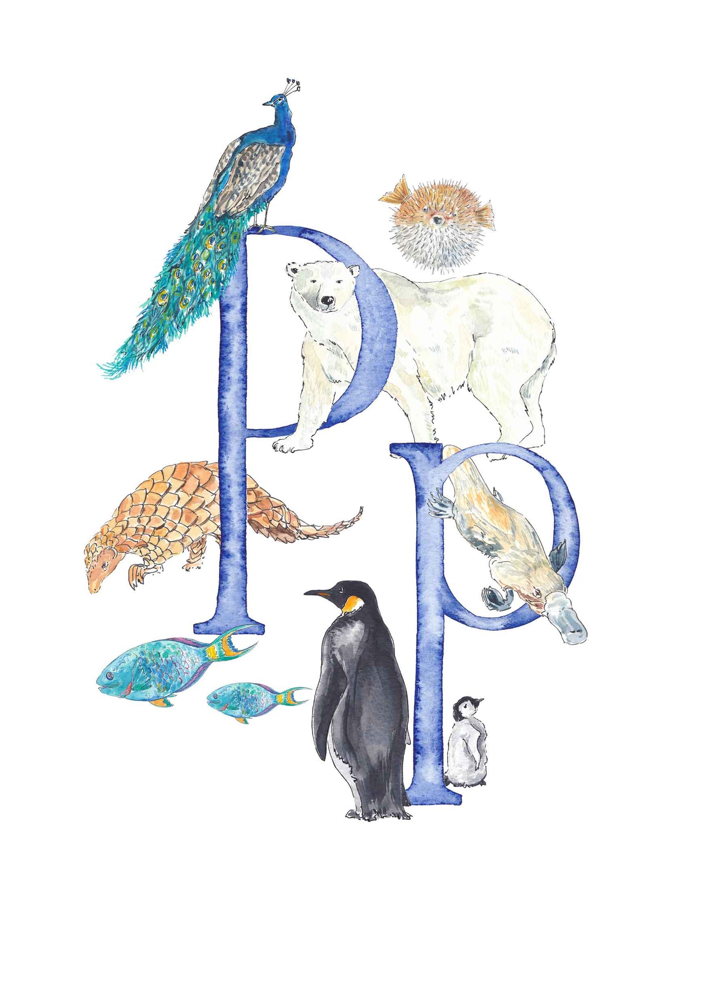 M, N, O, P - custom, personalisable letter print
