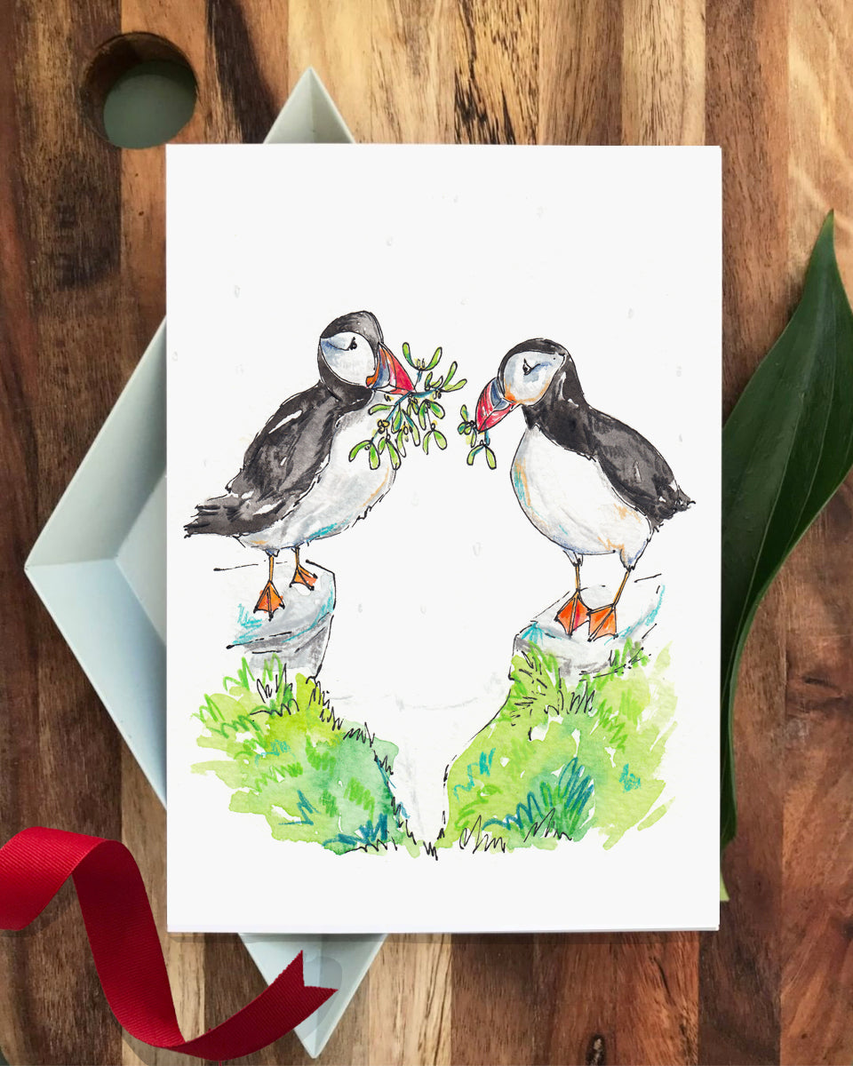Four Birds of Christmas Christmas Card set