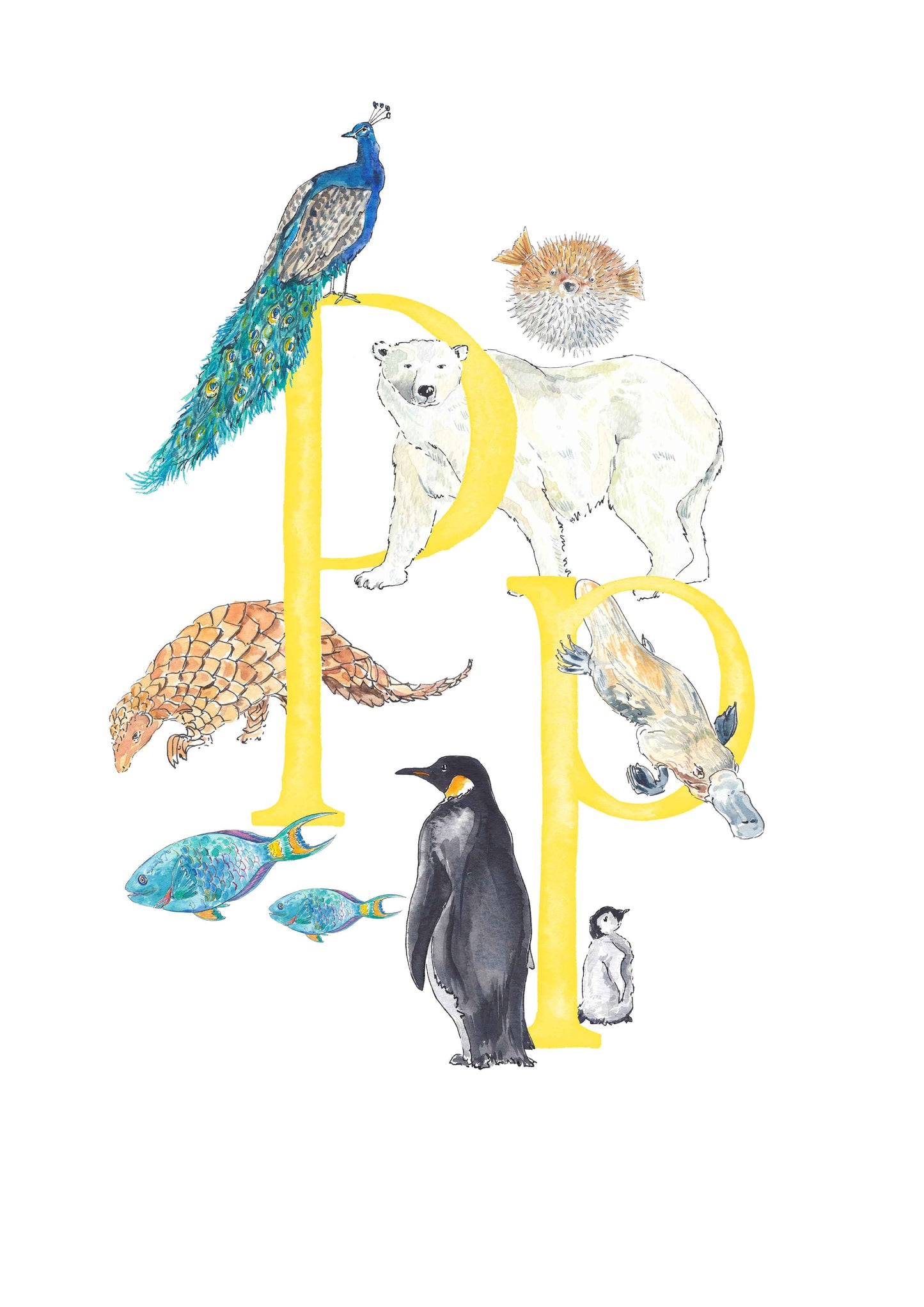 M, N, O, P - custom, personalisable letter print