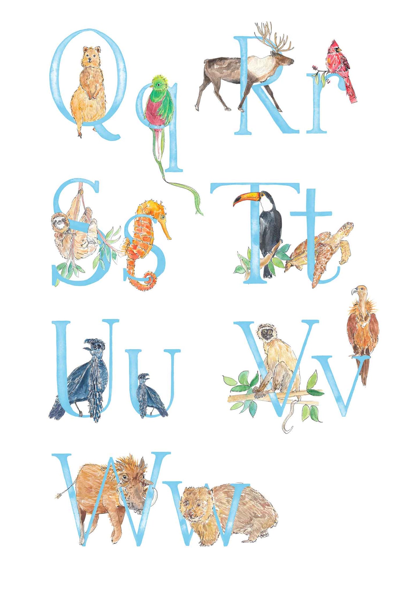 Animal Alphabet Name Print - bespoke + personalised