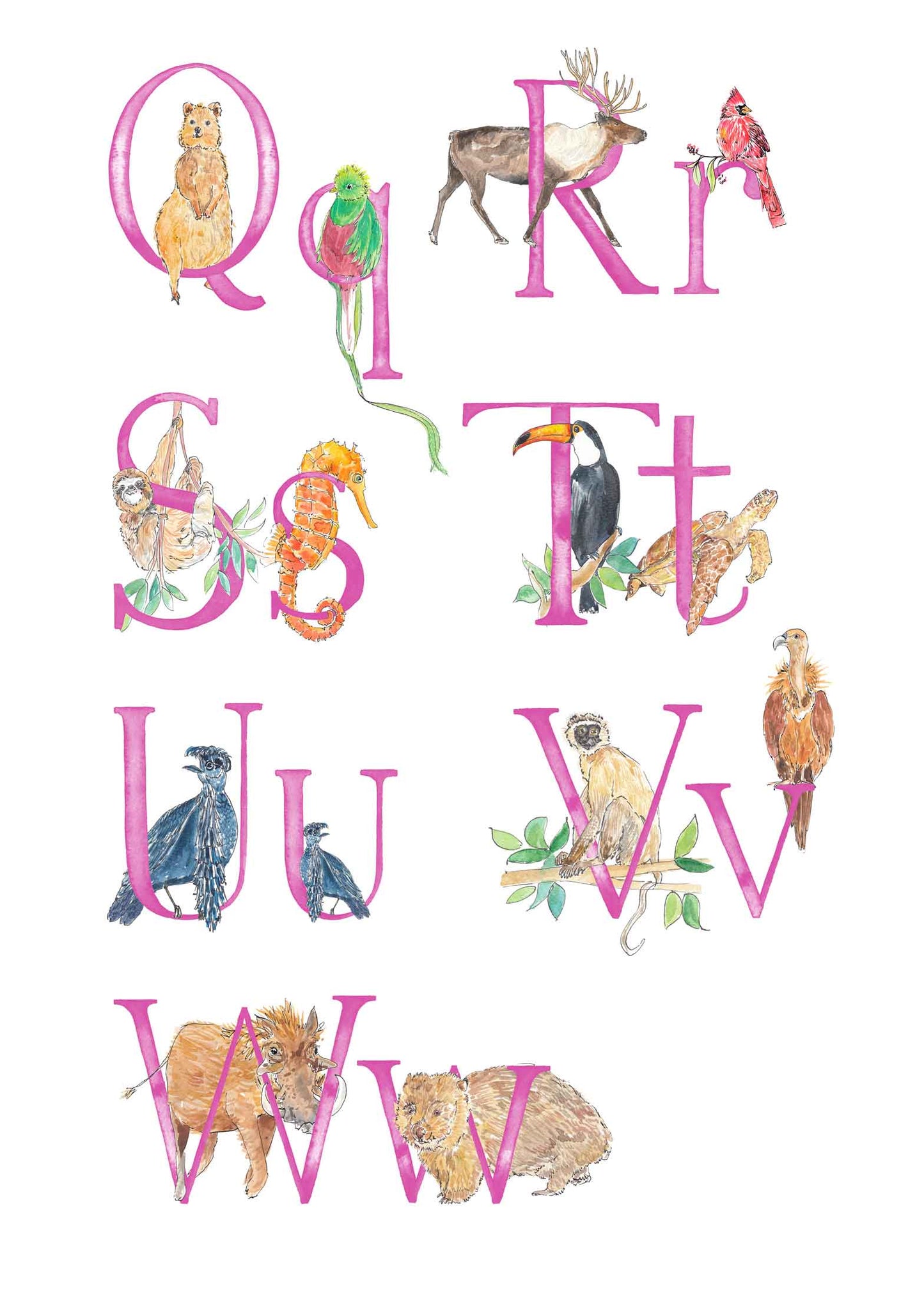 Animal Alphabet Name Print - bespoke + personalised