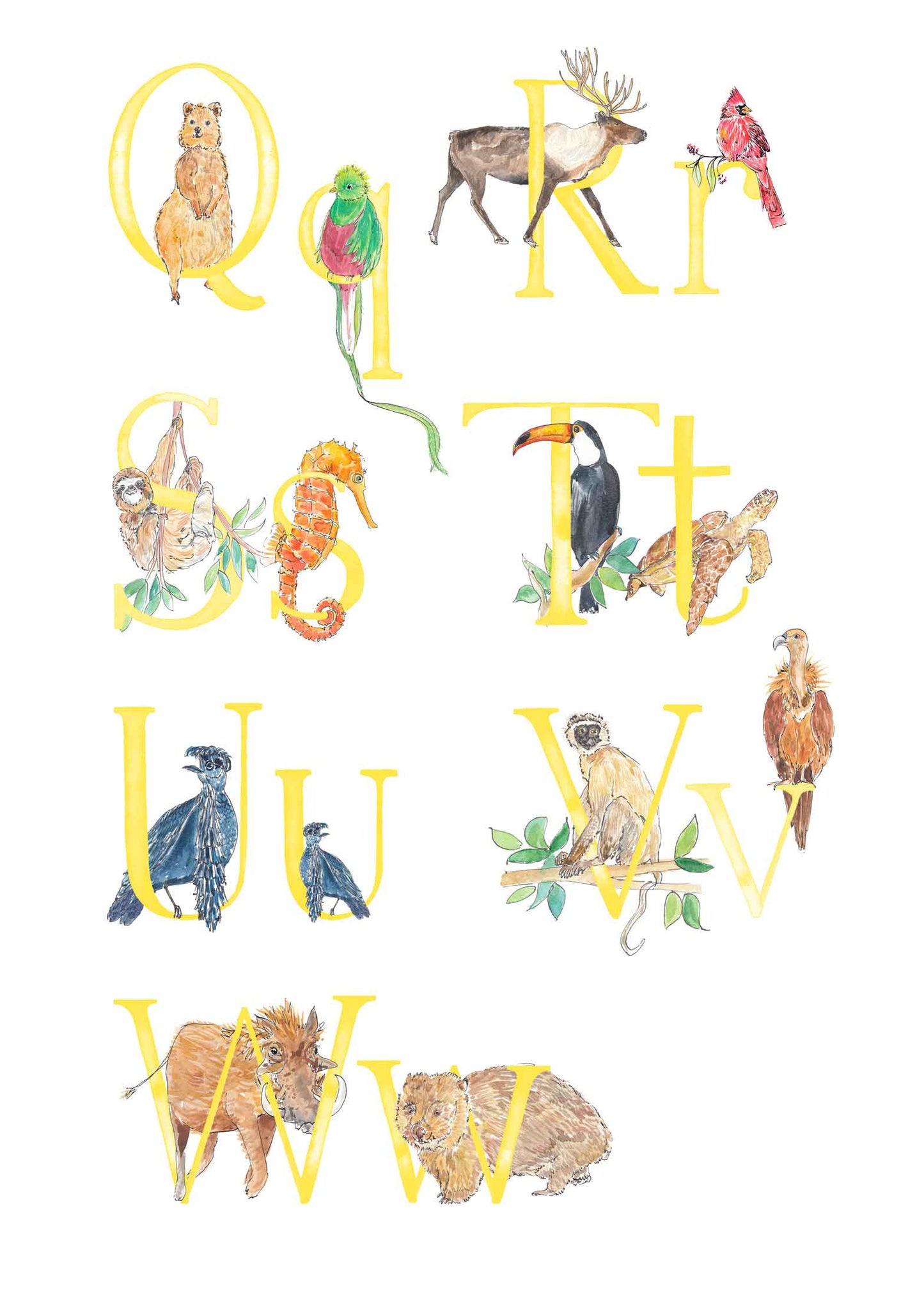 Animal Alphabet Name Print - bespoke + personalised