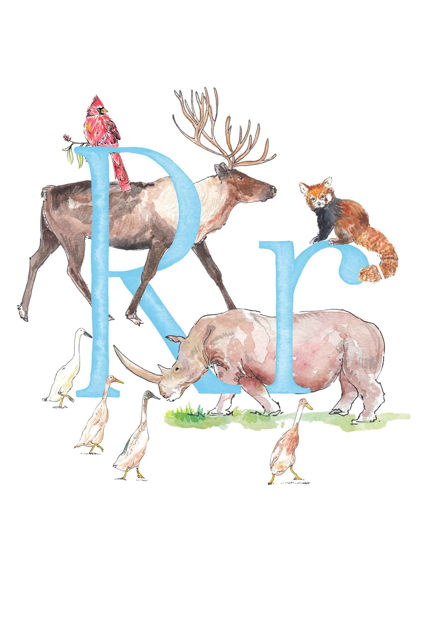Q, R, S, T - custom, personalisable letter print