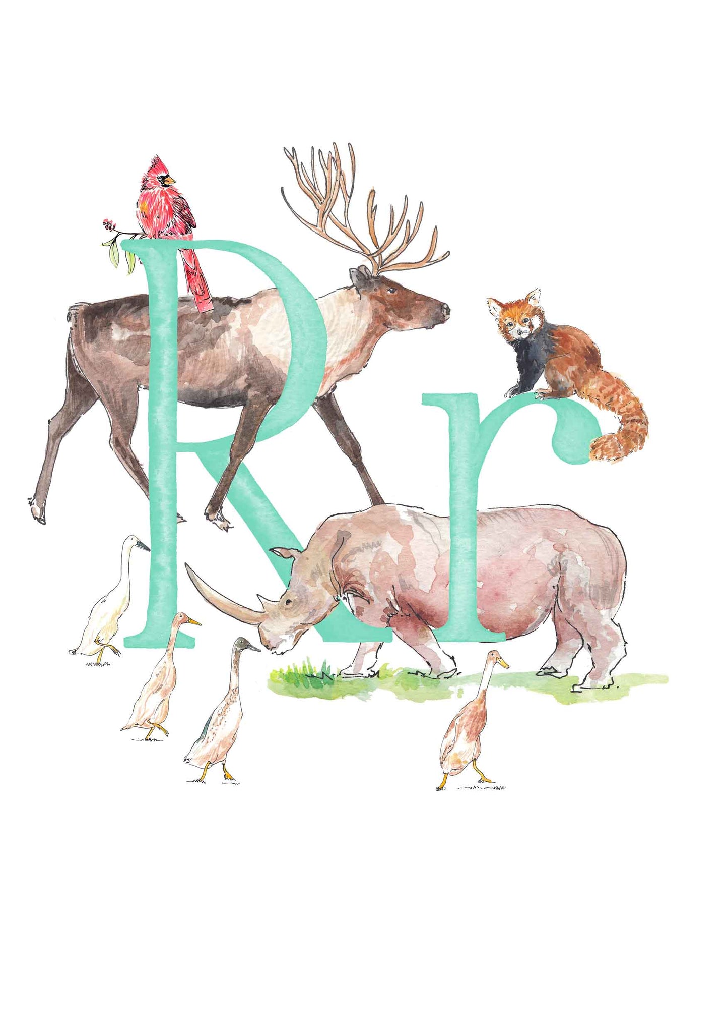 Q, R, S, T - custom, personalisable letter print