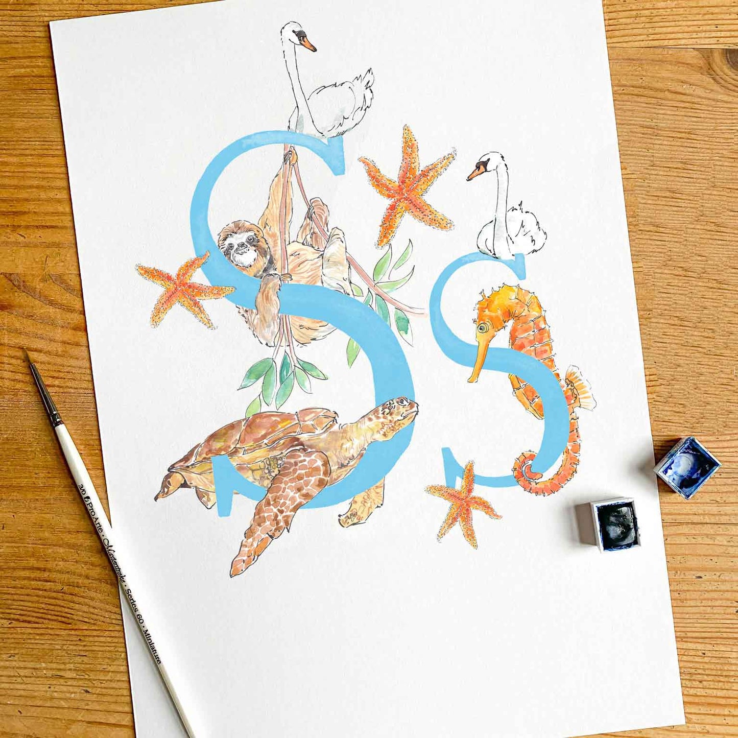 Q, R, S, T - custom, personalisable letter print