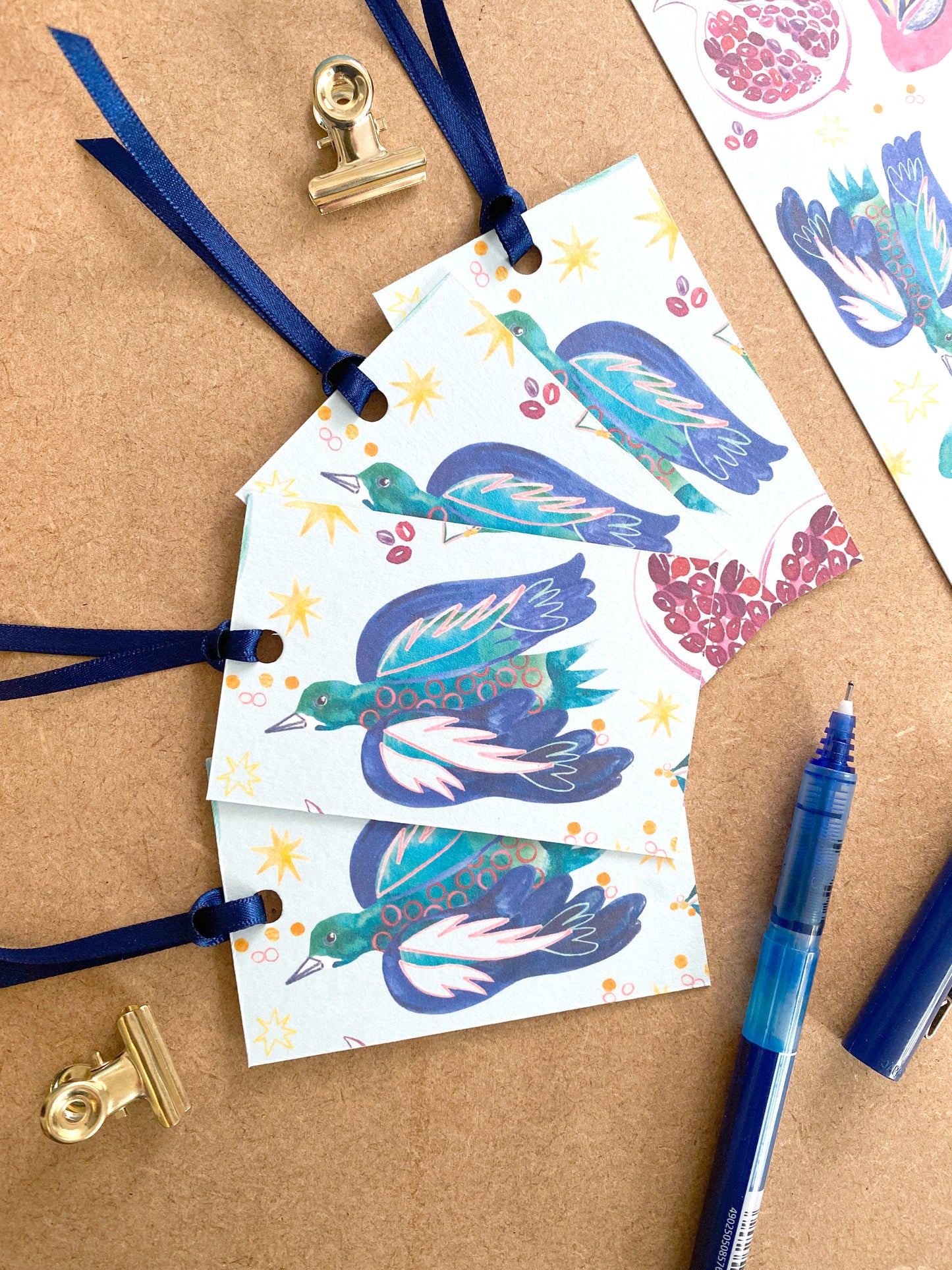 Swans & Swallows - set of 4 gift tags