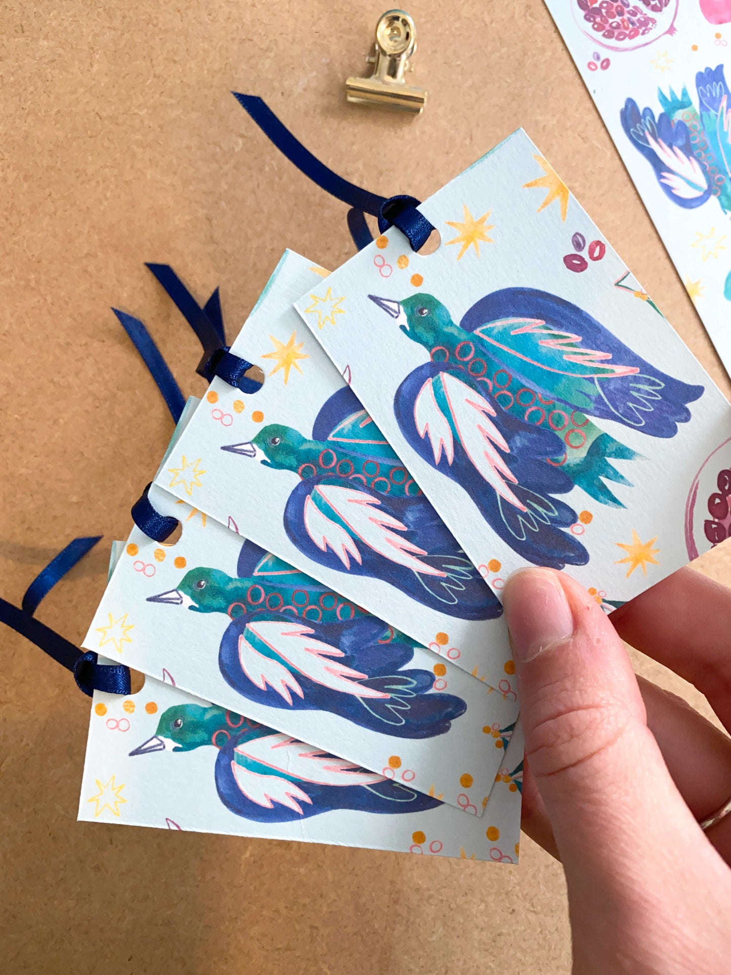 Swans & Swallows - set of 4 gift tags